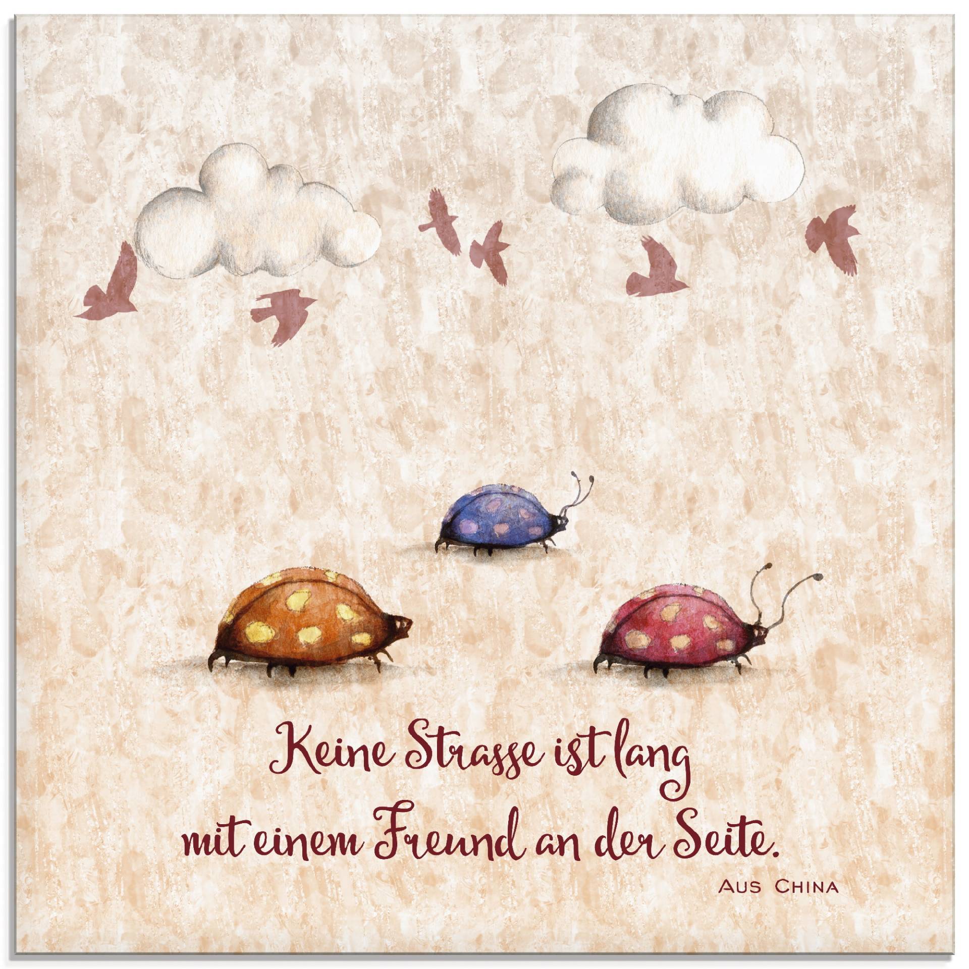 Artland Glasbild »Lebensweisheit Freunde«, Tiere, (1 St.) von Artland