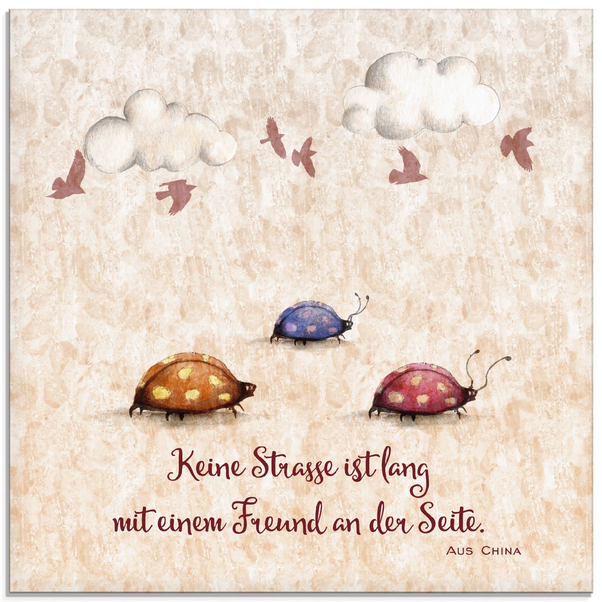 Artland Glasbild »Lebensweisheit Freunde«, Tiere, (1 St.), in verschiedenen Grössen Artland Glasbild »Lebensweisheit Freunde«, Tiere, (1 St.), in verschiedenen Grössen von Artland