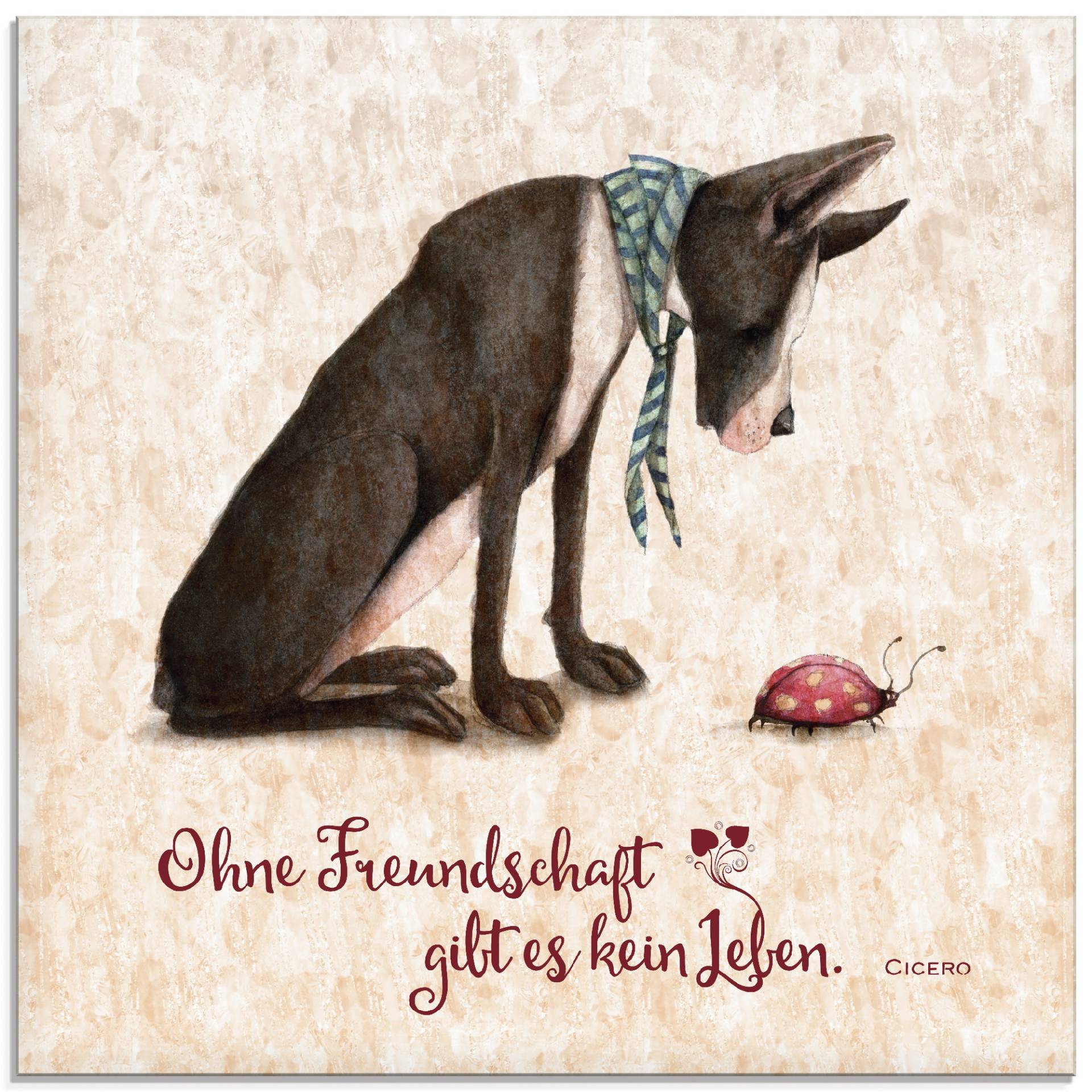 Artland Glasbild »Lebensweisheit Freundschaft«, Tiere, (1 St.) von Artland