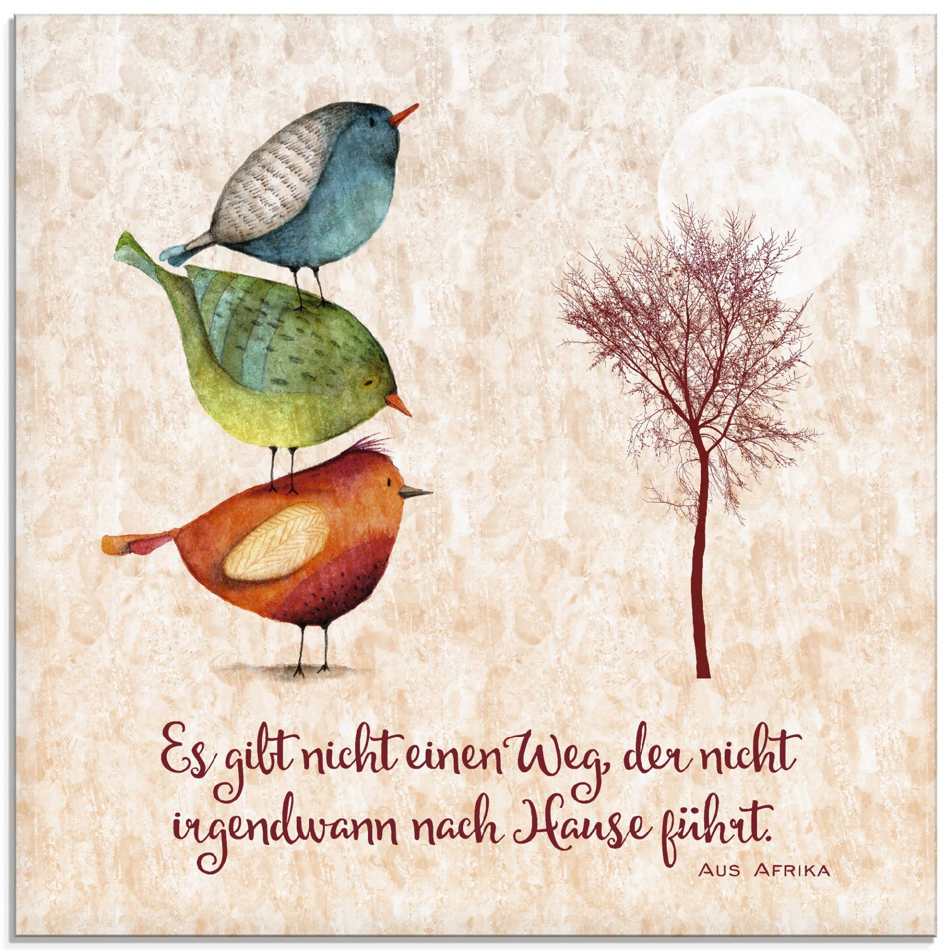 Artland Glasbild »Lebensweisheit Zu Hause«, Tiere, (1 St.), in verschiedenen Grössen Artland Glasbild »Lebensweisheit Zu Hause«, Tiere, (1 St.), in verschiedenen Grössen von Artland