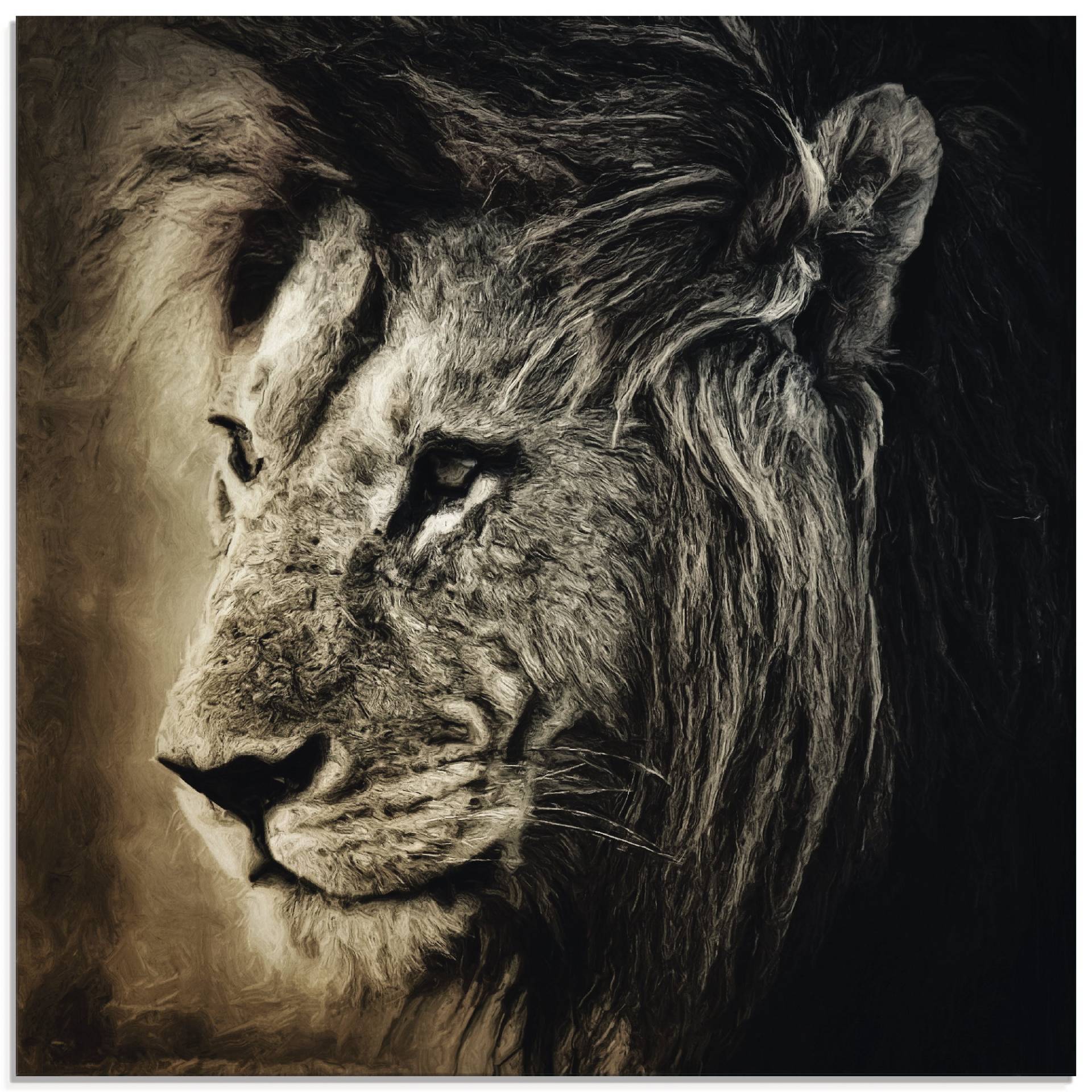 Artland Glasbild »Löwe II«, Wildtiere, (1 St.), in verschiedenen Grössen von Artland
