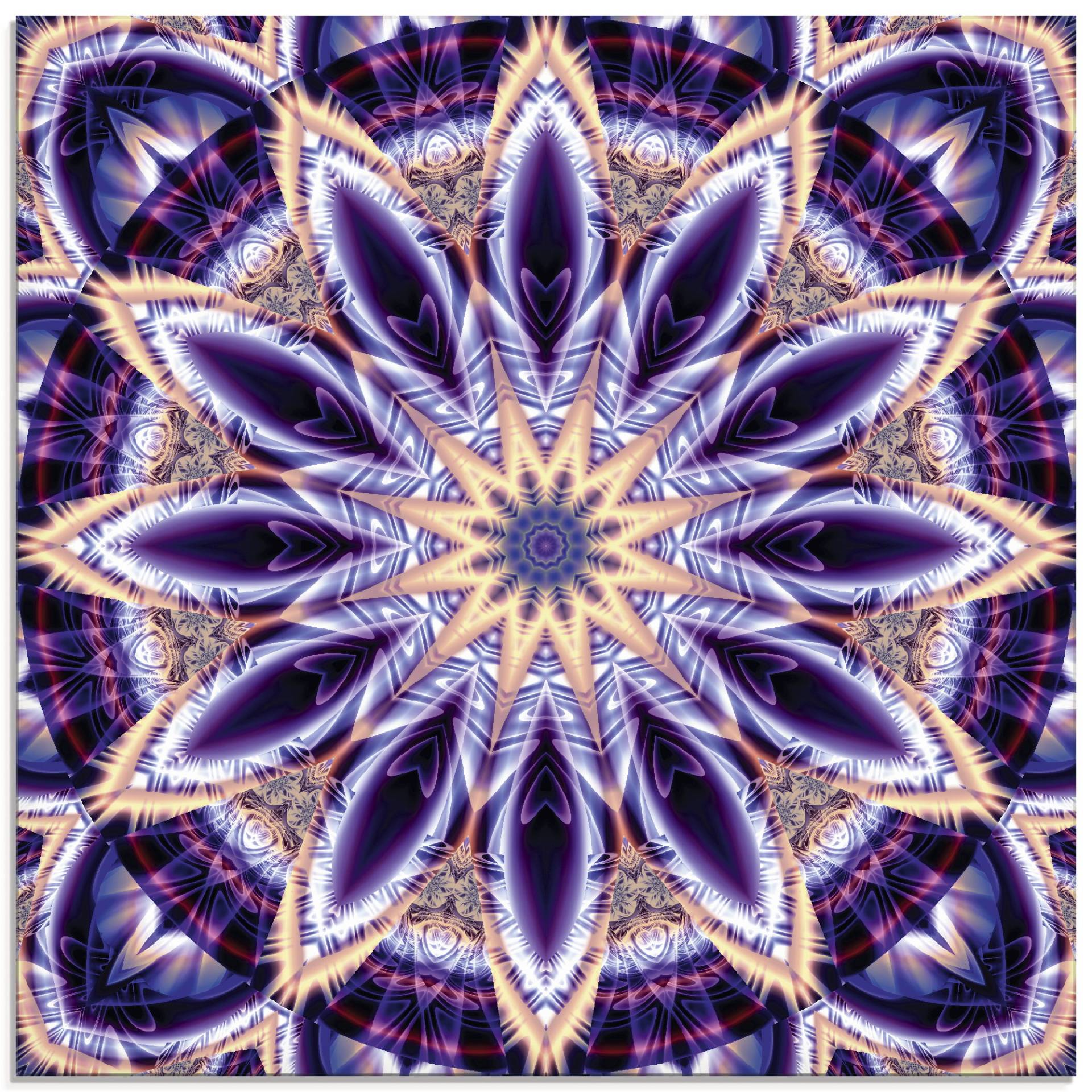 Artland Glasbild »Mandala Stern lila«, Muster, (1 St.) von Artland