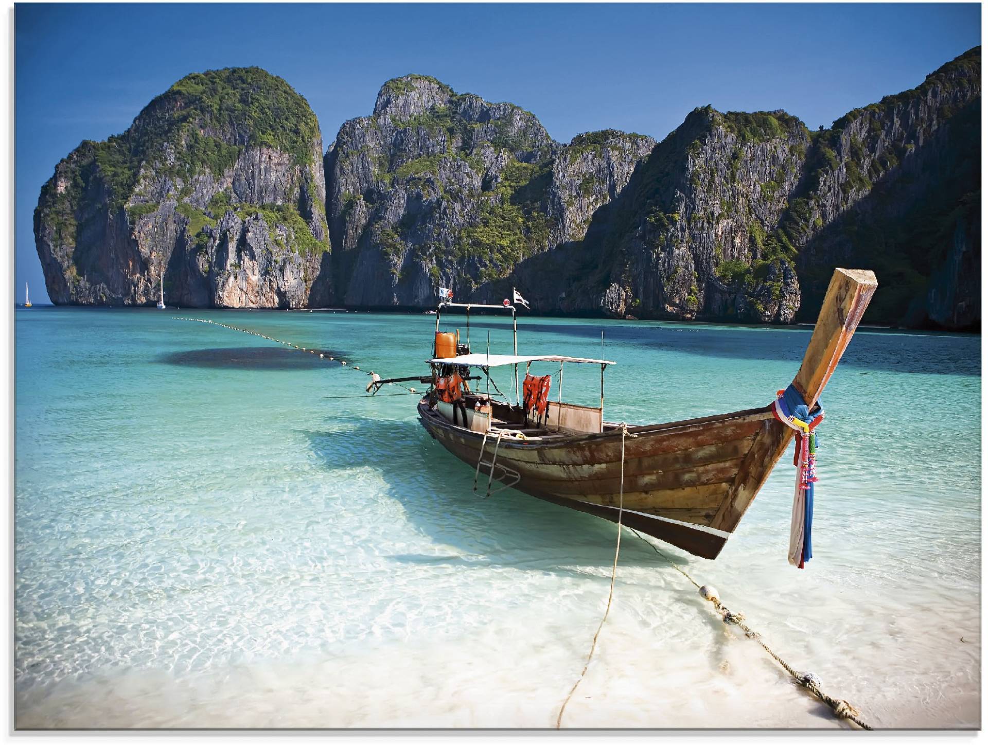 Artland Glasbild »Maya Bay, Koh Phi Phi Leh, Thailand«, Boote & Schiffe, (1 St.) von Artland