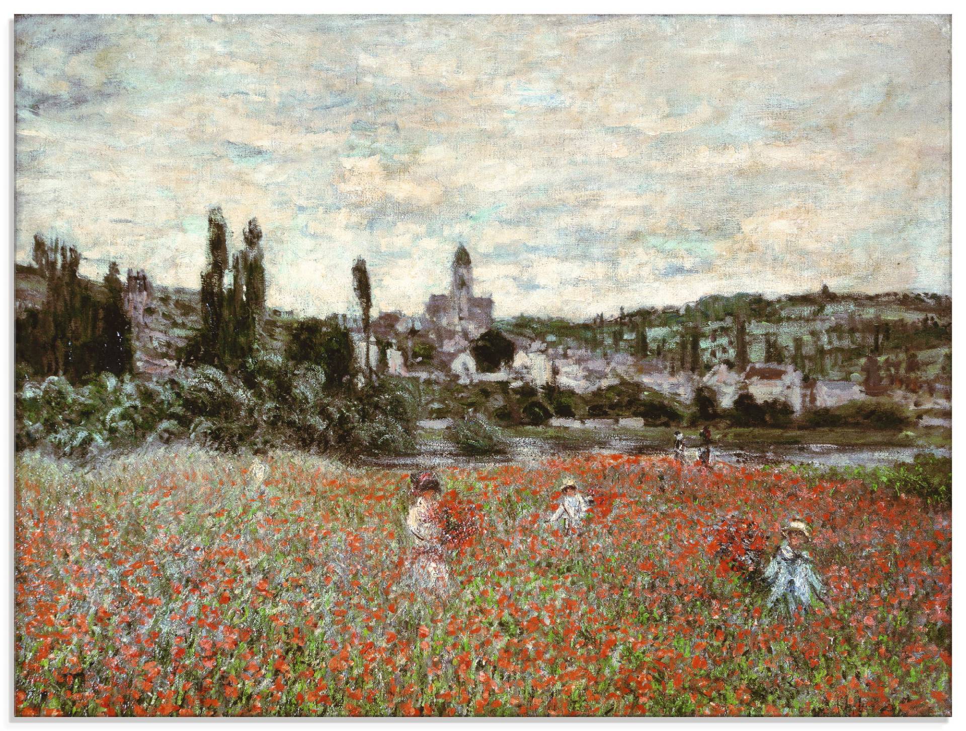 Artland Glasbild »Mohnfeld bei Vetheuil. Ca.1880«, Blumenwiese, (1 St.) von Artland