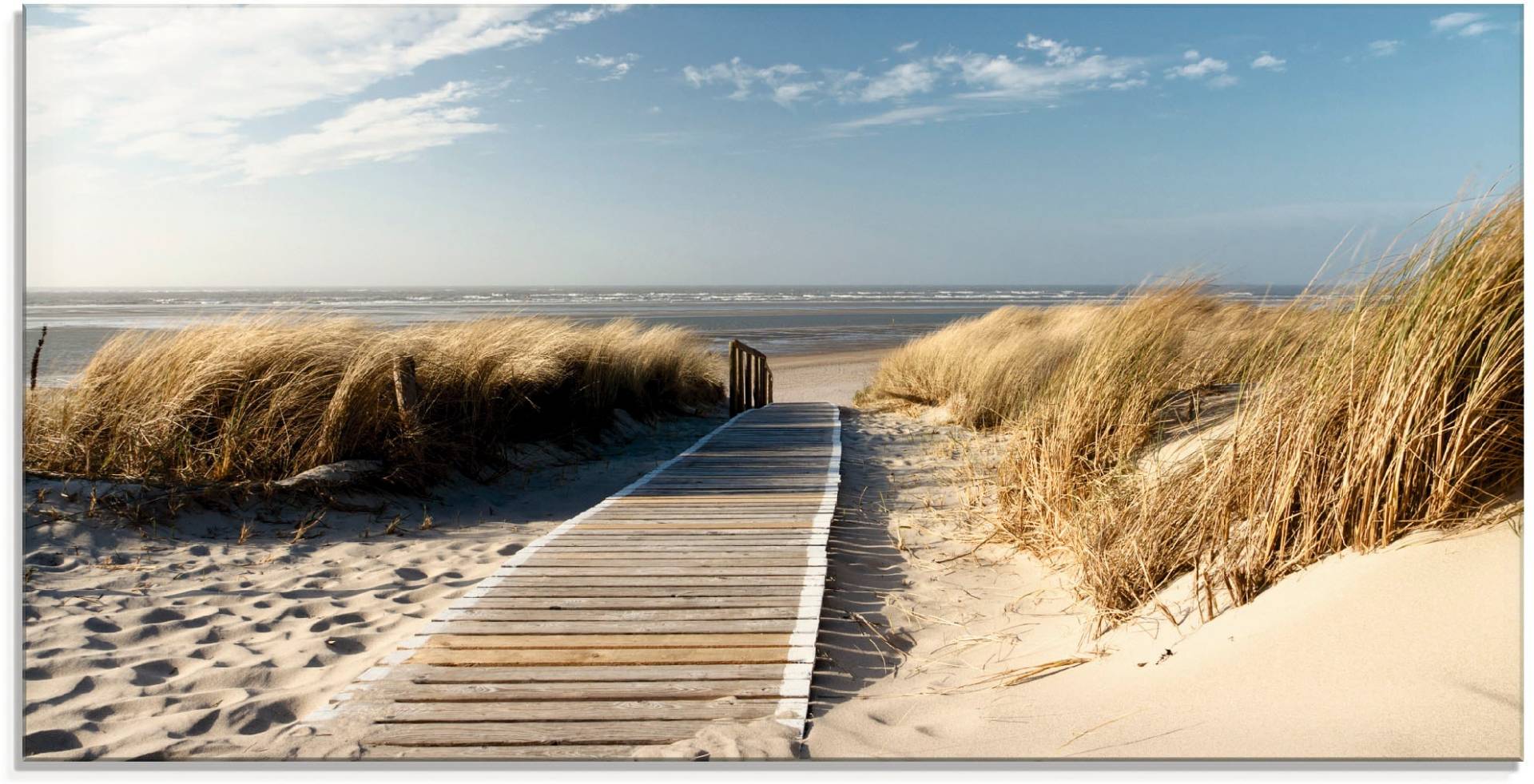 Artland Glasbild »Nordseestrand auf Langeoog - Steg«, Strand, (1 St.) von Artland