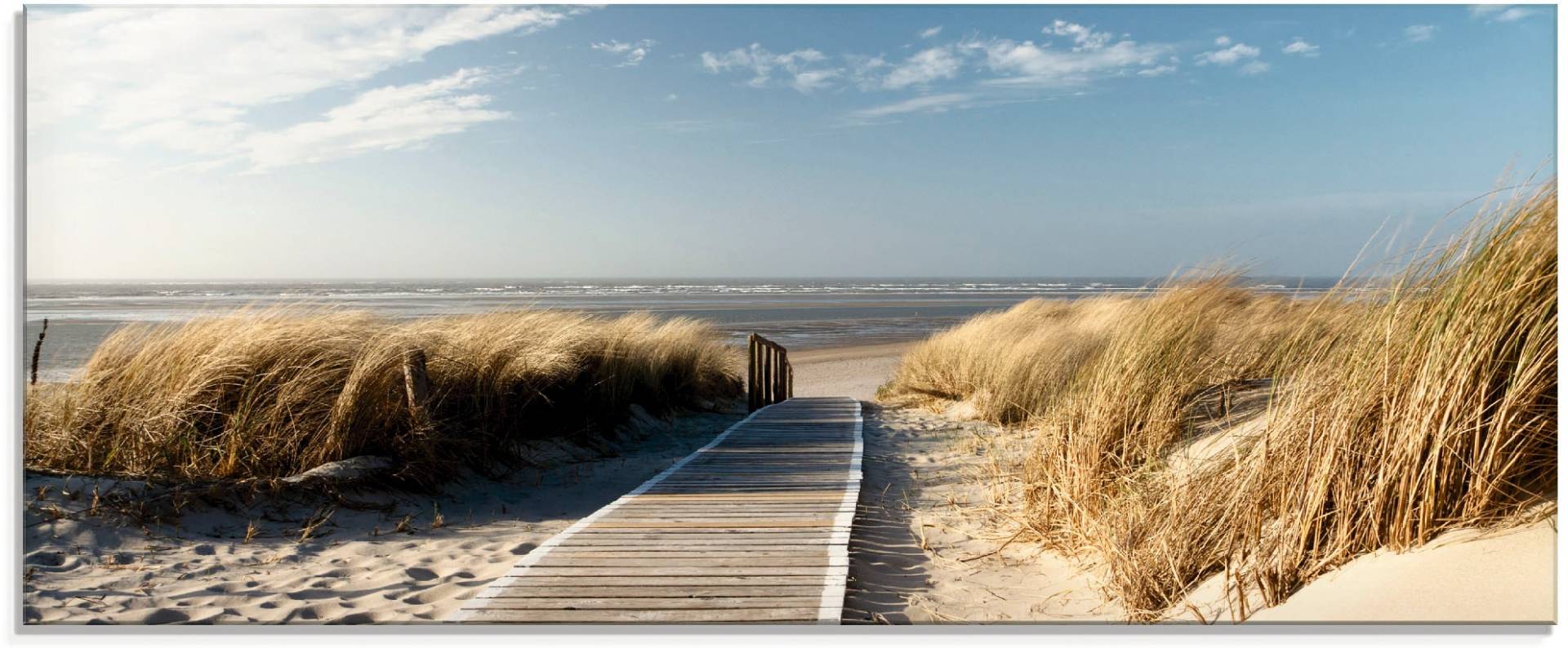 Artland Glasbild »Nordseestrand auf Langeoog - Steg«, Strand, (1 St.) von Artland