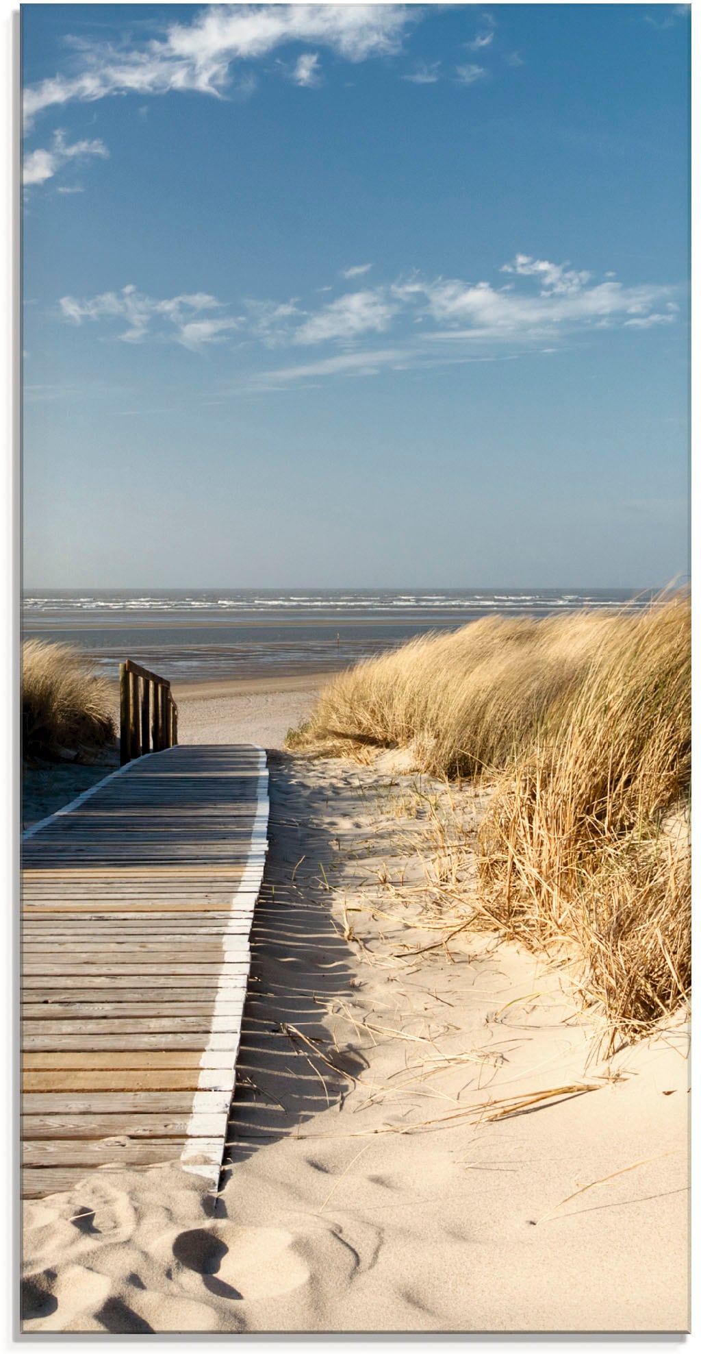 Artland Glasbild »Nordseestrand auf Langeoog - Steg«, Strand, (1 St.) von Artland