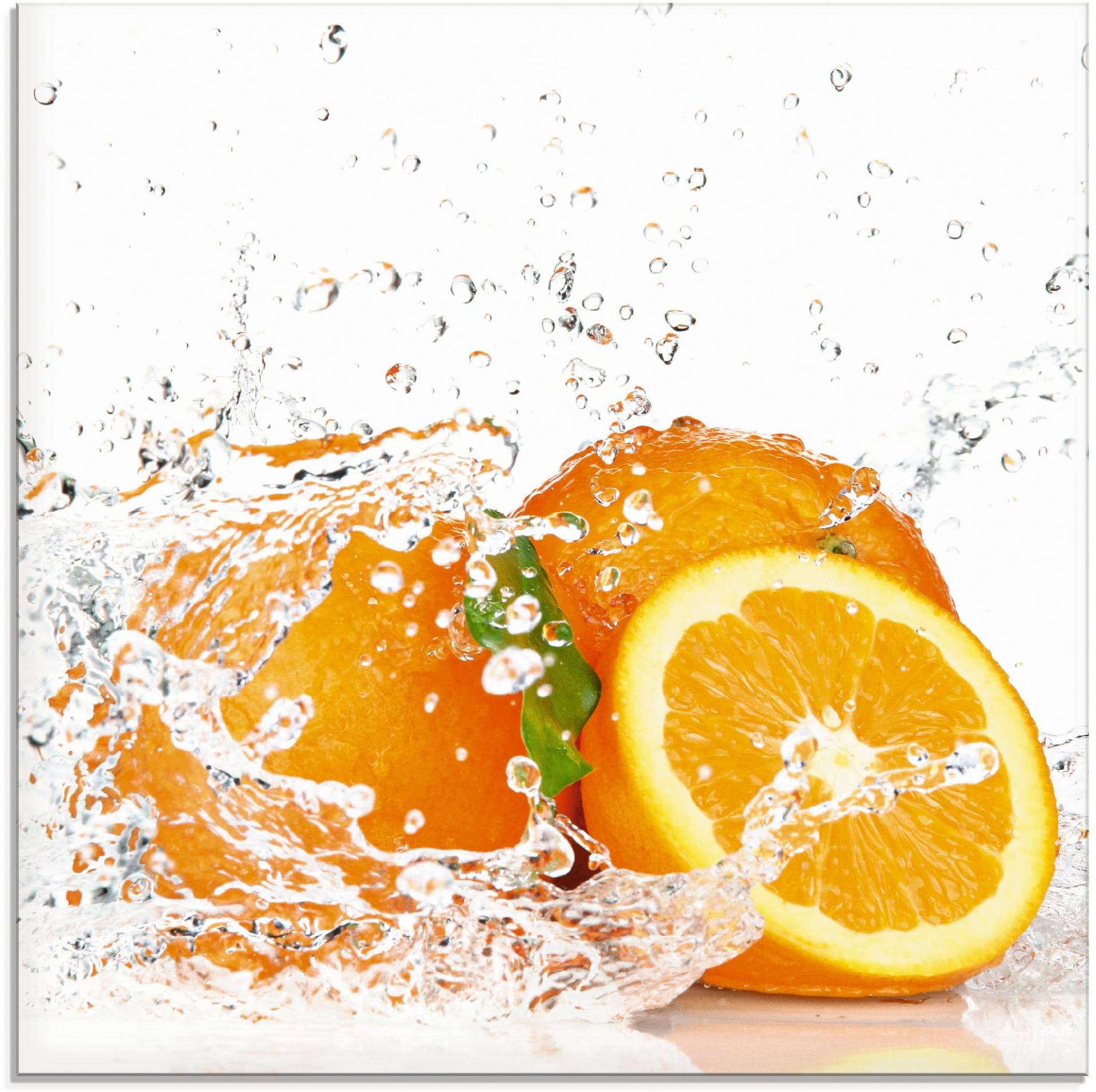 Artland Glasbild »Orange mit Spritzwasser«, Süssspeisen, (1 St.) von Artland