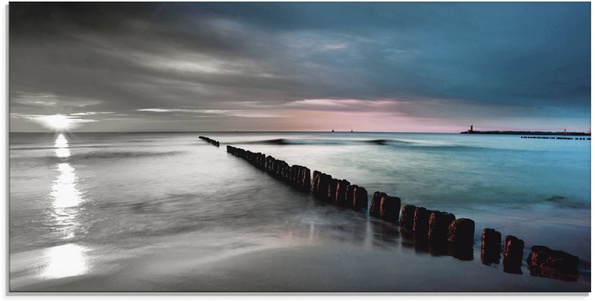 Artland Glasbild »Ostsee mit schönem Sonnenaufgang«, Gewässer, (1 St.) von Artland