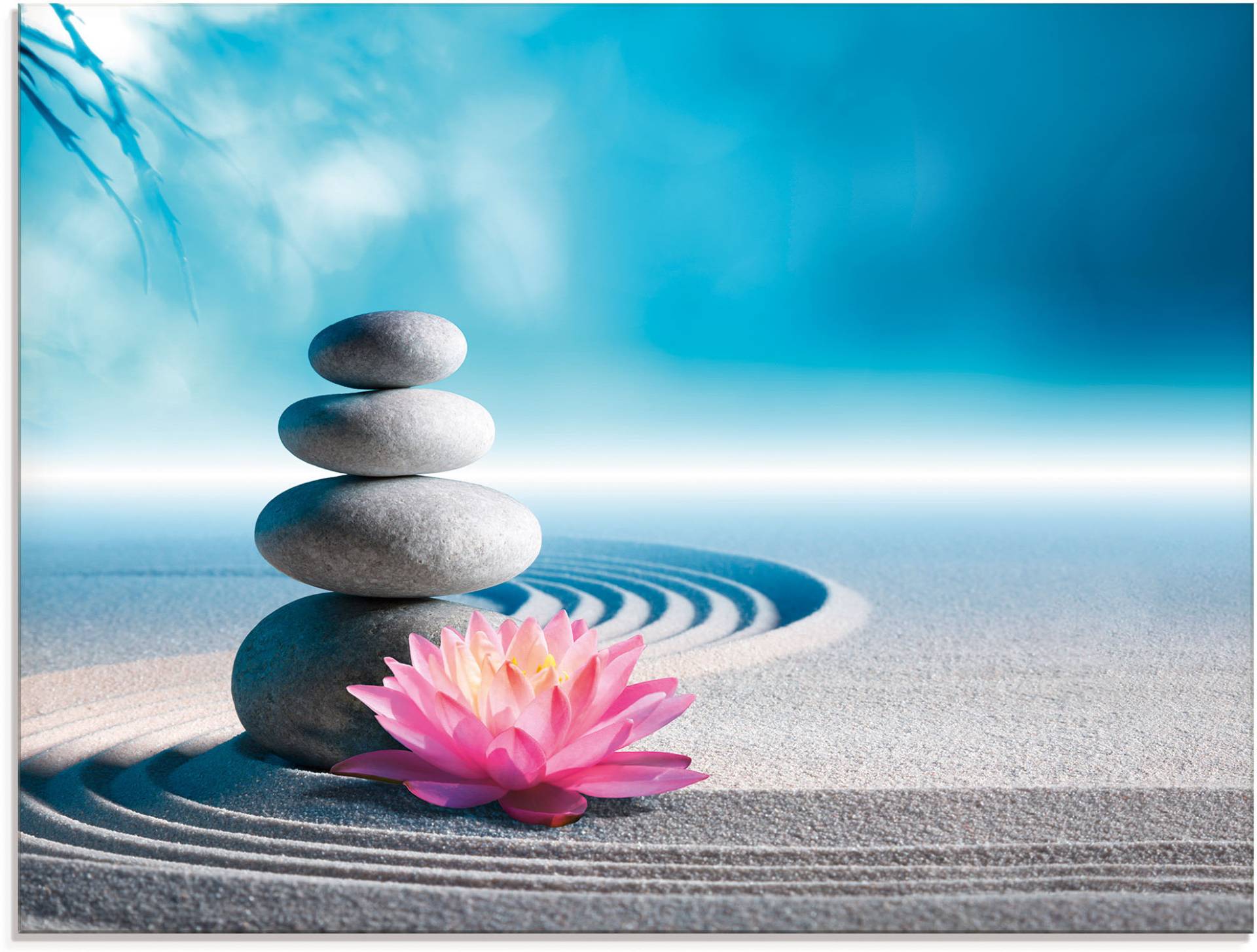 Artland Glasbild »Sand, Lilie und Spa-Steine in Zen-Garten«, Zen, (1 St.), in verschiedenen Grössen Artland Glasbild »Sand, Lilie und Spa-Steine in Zen-Garten«, Zen, (1 St.), in verschiedenen Grössen von Artland