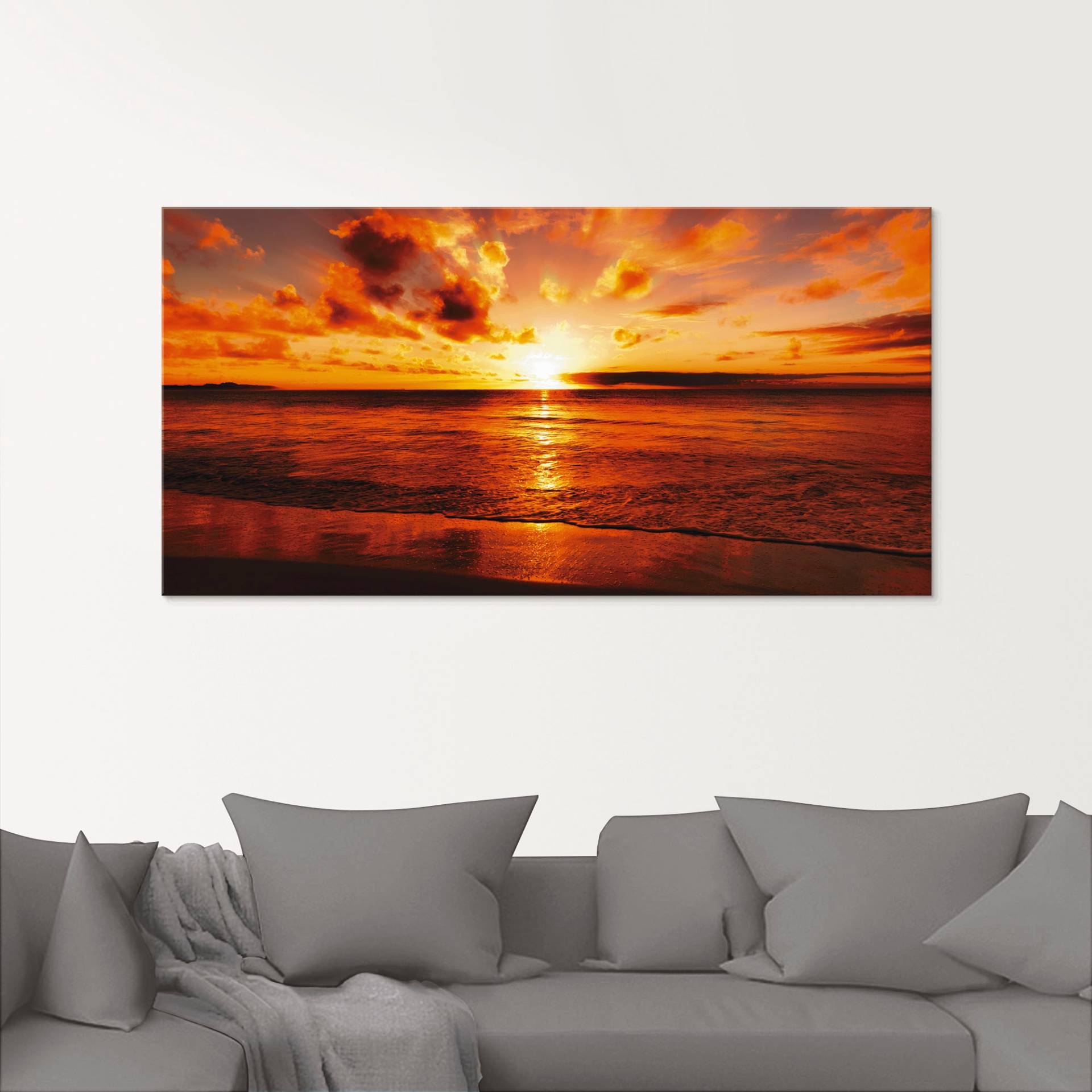 Artland Glasbild »Schöner Sonnenuntergang Strand«, Gewässer, (1 St.), in verschiedenen Grössen Artland Glasbild »Schöner Sonnenuntergang Strand«, Gewässer, (1 St.), in verschiedenen Grössen von Artland