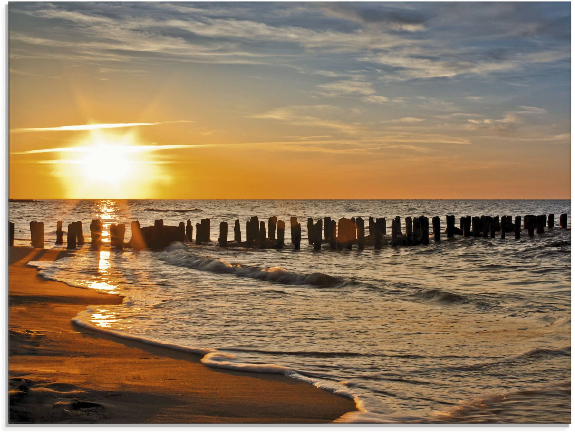 Artland Glasbild »Schöner Sonnenuntergang am Strand«, Strand, (1 St.) von Artland