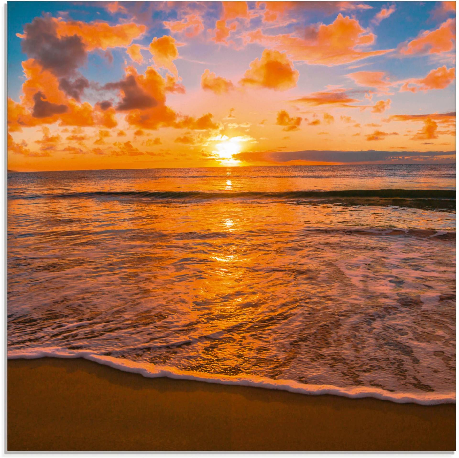 Artland Glasbild »Sonnenuntergang am Strand«, Sonnenaufgang & -untergang, (1 St.) von Artland