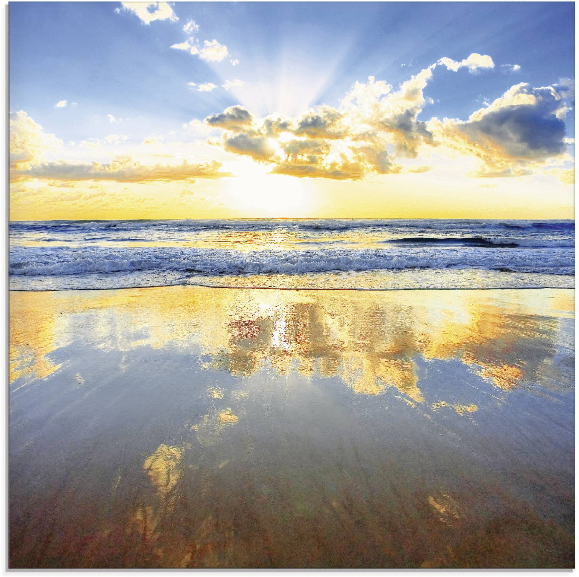Artland Glasbild »Sonnenaufgang über dem Ozean«, Himmel, (1 St.) von Artland