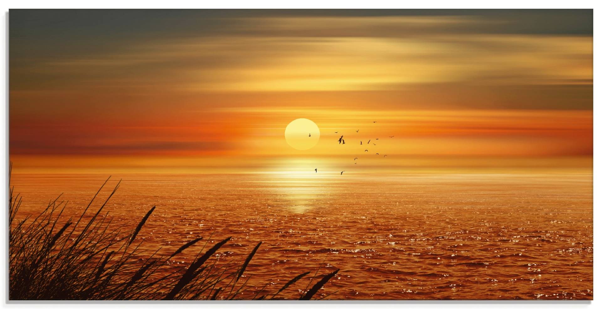 Artland Glasbild »Sonnenuntergang über dem Meer«, Sonnenaufgang & -untergang, (1 St.) von Artland