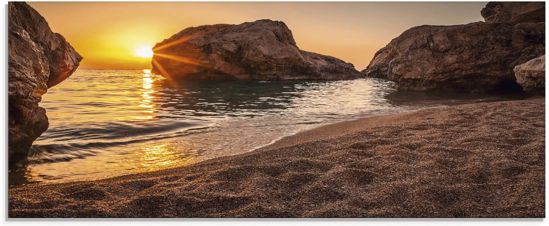 Artland Glasbild »Sonnenuntergang und Strand«, Strand, (1 St.) von Artland