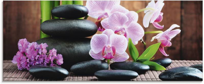 Artland Glasbild »Spa Konzept Zen Steinen Orchideen«, Zen, (1 St.), in verschiedenen Grössen von Artland