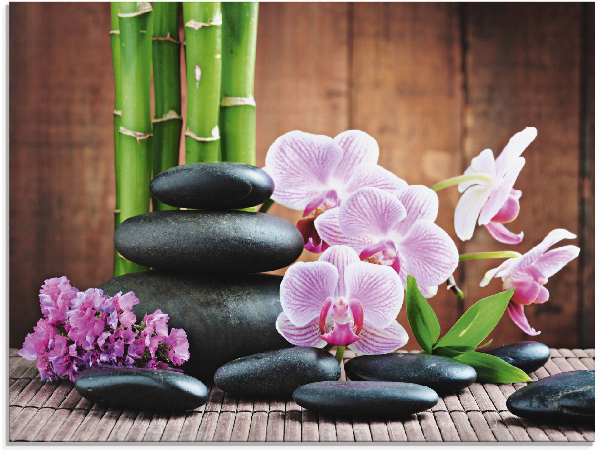 Artland Glasbild »Spa Konzept Zen Steinen Orchideen«, Zen, (1 St.) von Artland