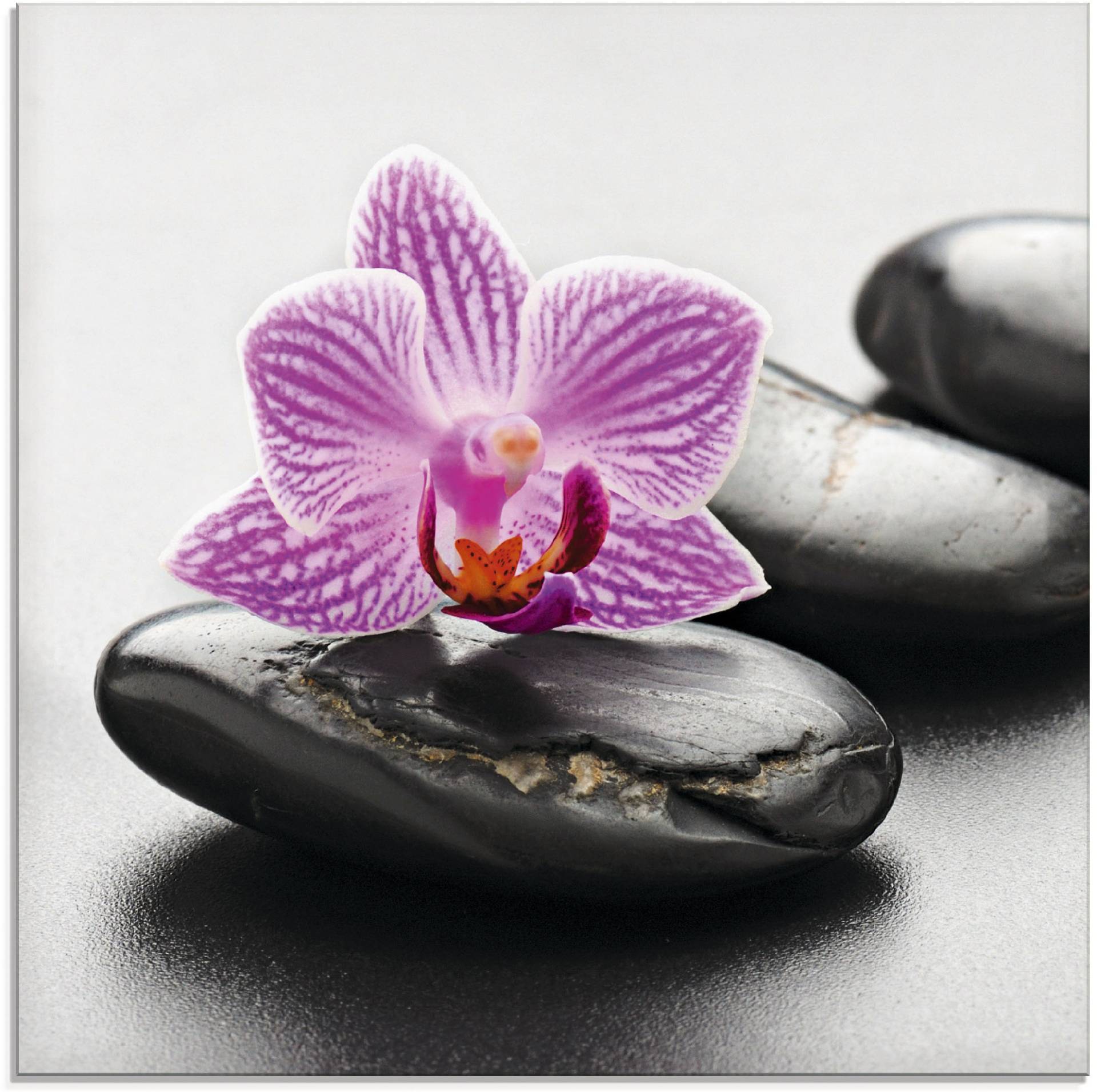 Artland Glasbild »Spa-Konzept mit Zen Steinen und Orchidee«, Zen, (1 St.) von Artland