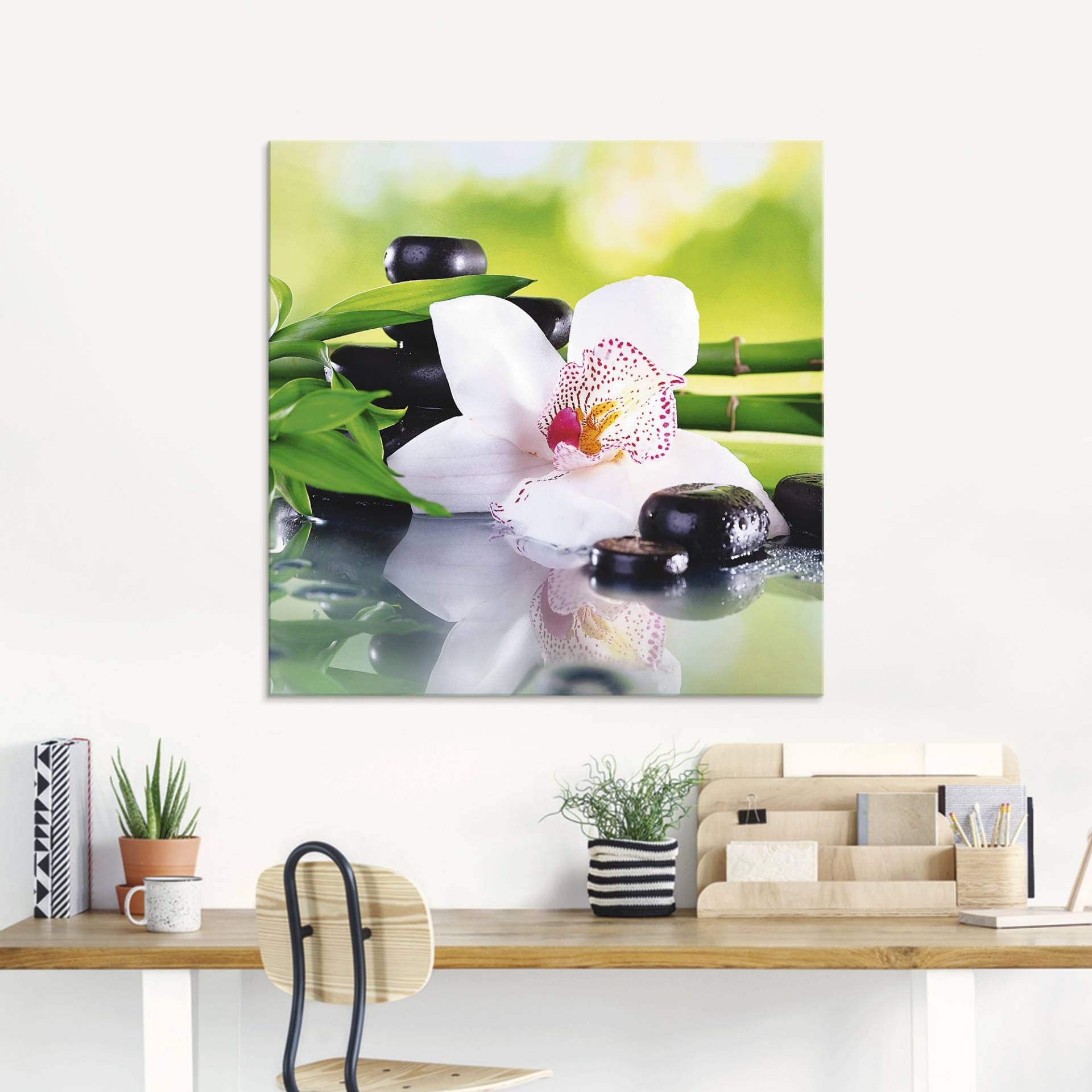 Artland Glasbild »Spa Steine Bambus Zweige Orchidee«, Zen, (1 St.) von Artland