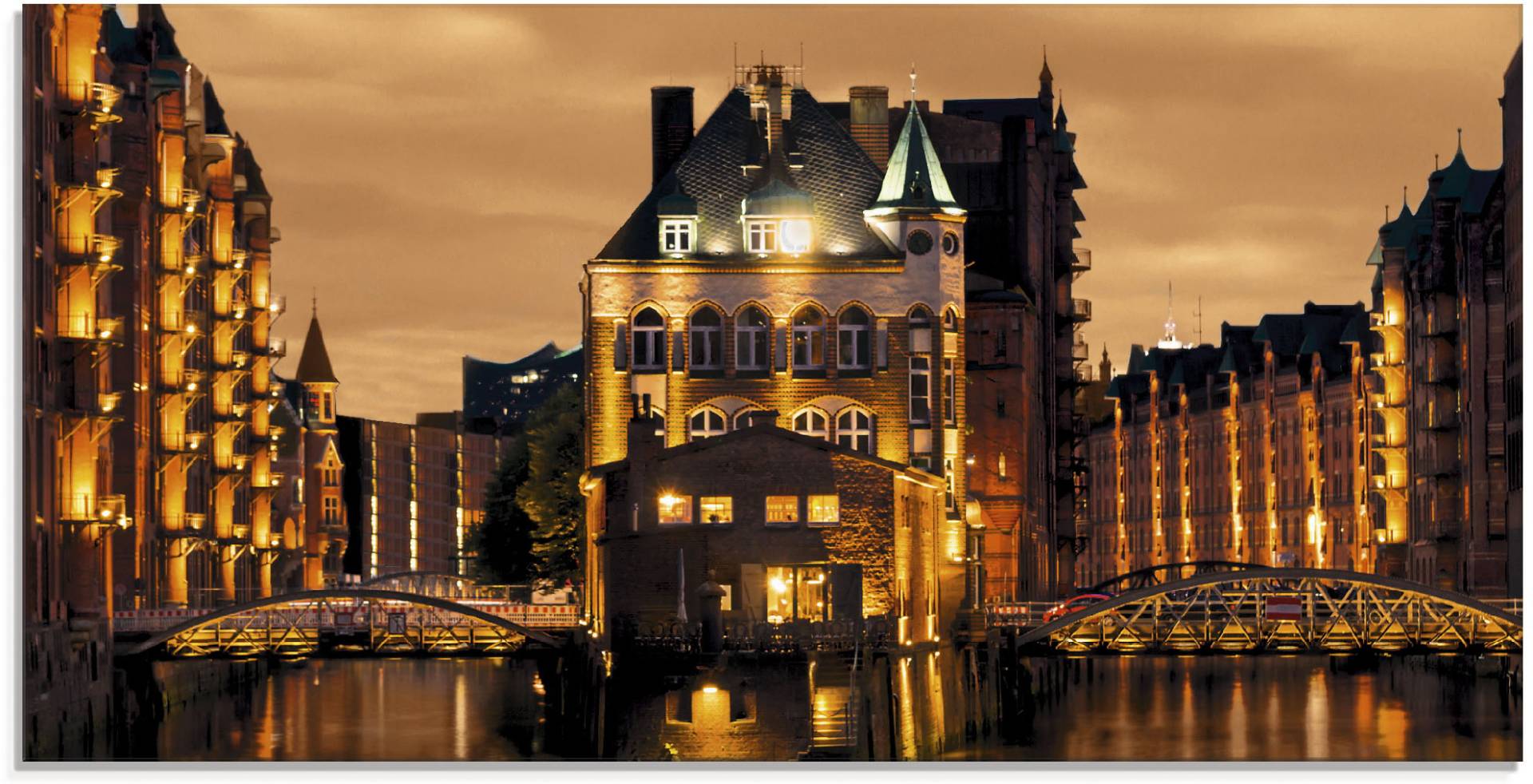 Artland Glasbild »Speicherstadt in Hamburg«, Deutschland, (1 St.) von Artland