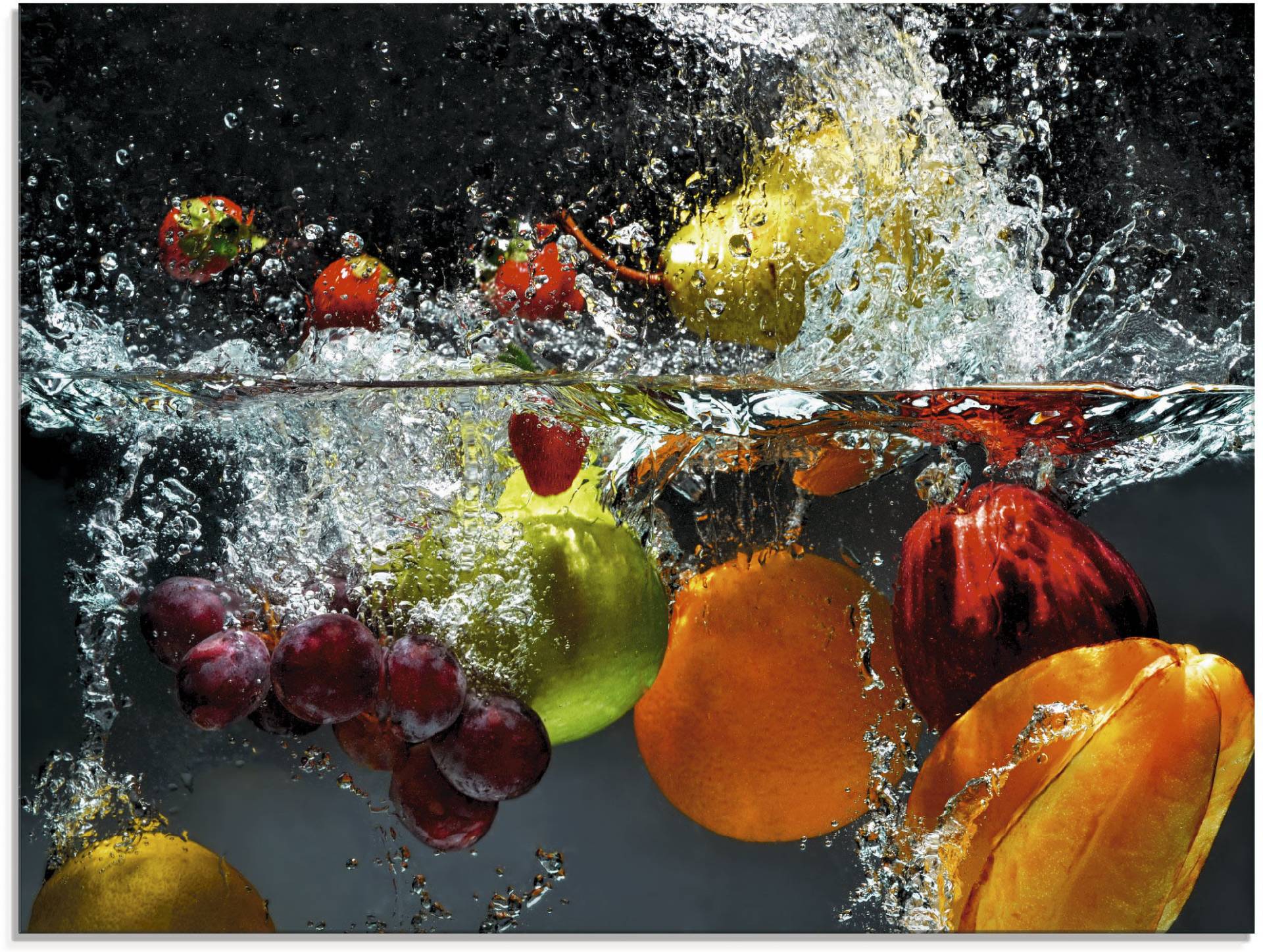 Artland Glasbild »Spritzendes Obst auf dem Wasser«, Lebensmittel, (1 St.) von Artland