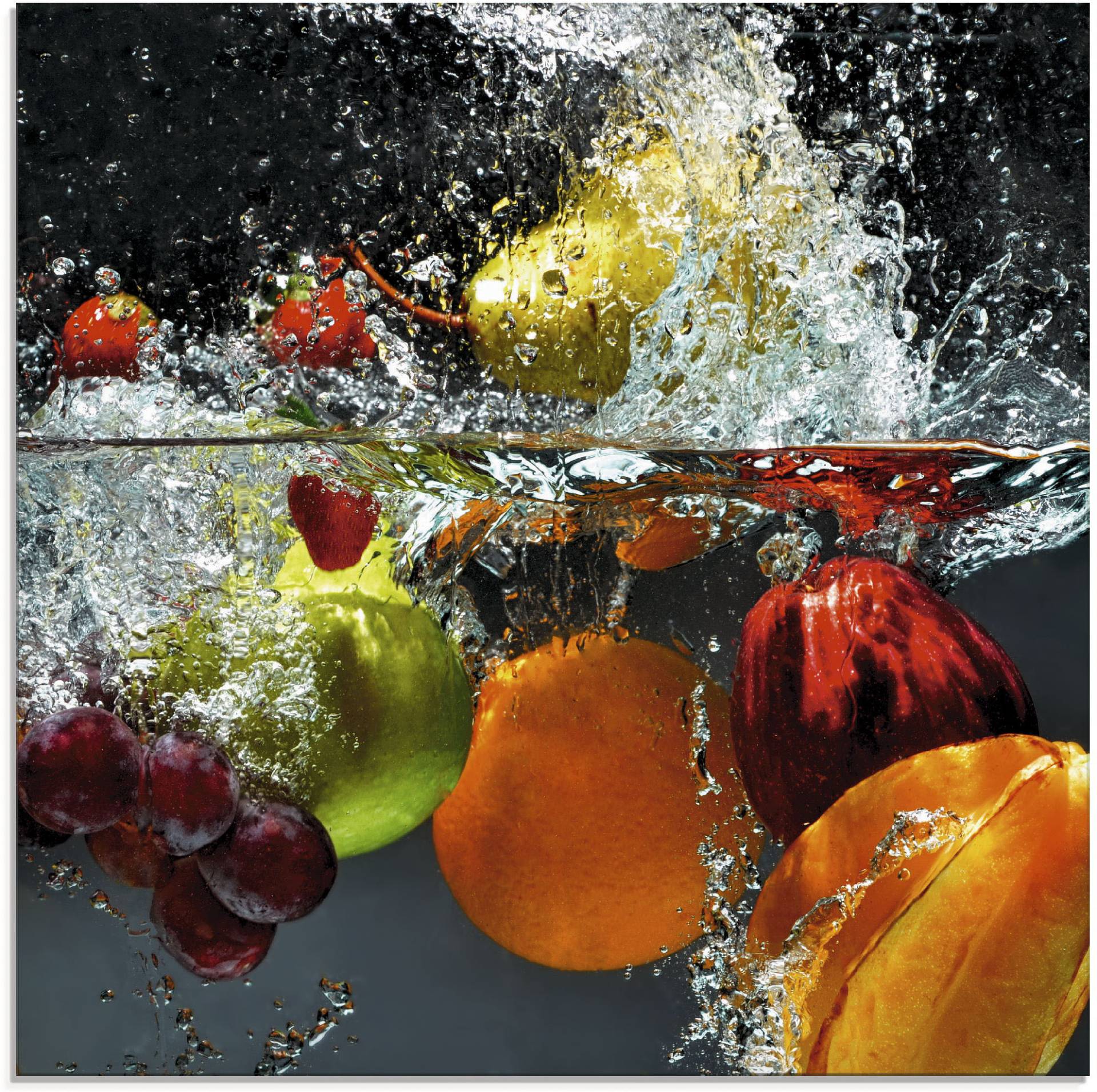 Artland Glasbild »Spritzendes Obst auf dem Wasser«, Lebensmittel, (1 St.) von Artland