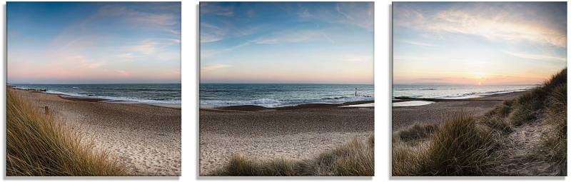 Artland Glasbild »Strand und Sanddünen am Hengistbury Head«, Küste, (3 St.), in verschiedenen Grössen von Artland