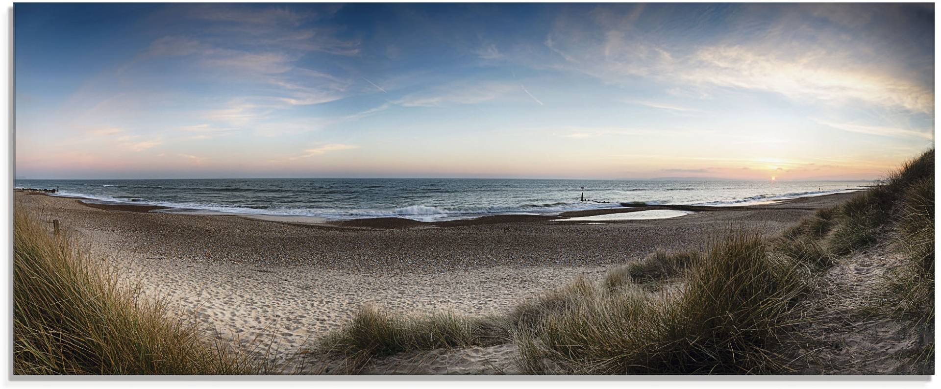 Artland Glasbild »Strand und Sanddünen am Hengistbury Head«, Küste, (1 St.) von Artland