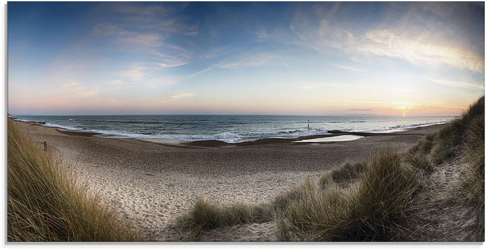 Artland Glasbild »Strand und Sanddünen am Hengistbury Head«, Küste, (1 St.) von Artland