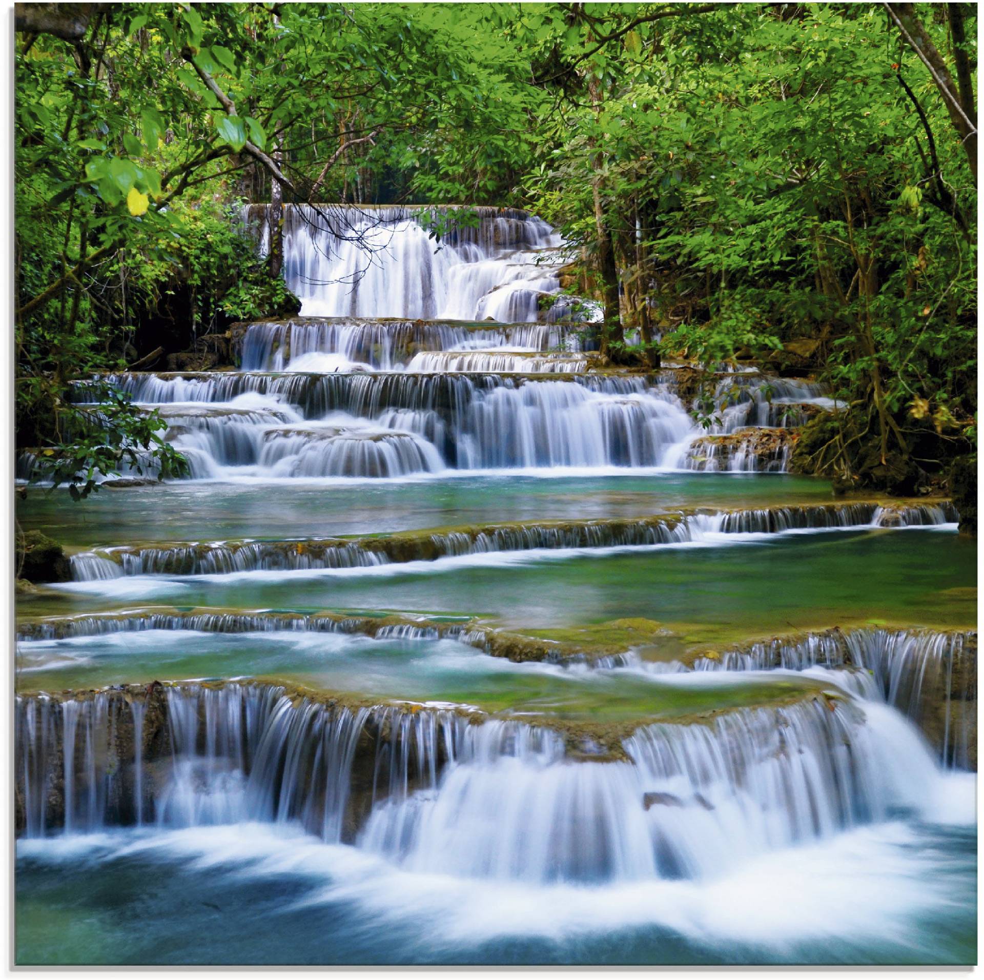 Artland Glasbild »Tiefen Wald Wasserfall«, Gewässer, (1 St.) von Artland