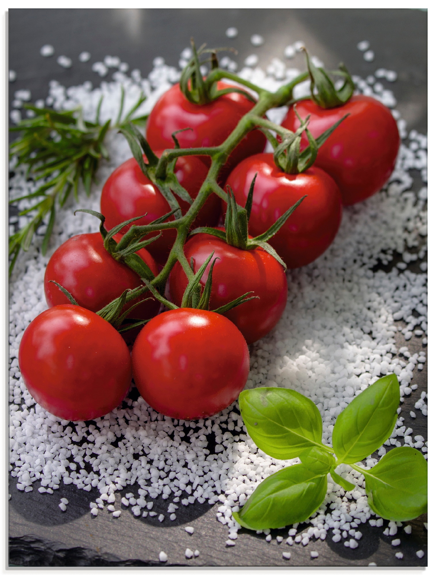 Artland Glasbild »Tomaten Rispe auf Salz«, Lebensmittel, (1 St.) von Artland