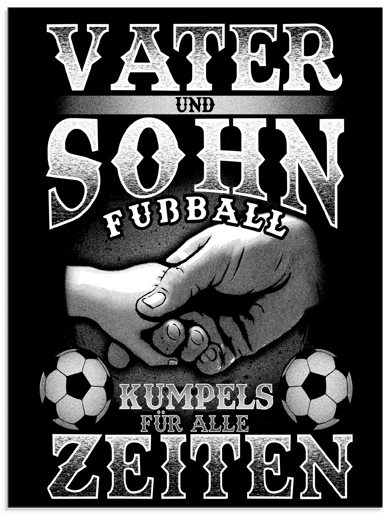 Artland Glasbild »Vater und Sohn Fussball Kumpels«, Sprüche & Texte, (1 St.) von Artland