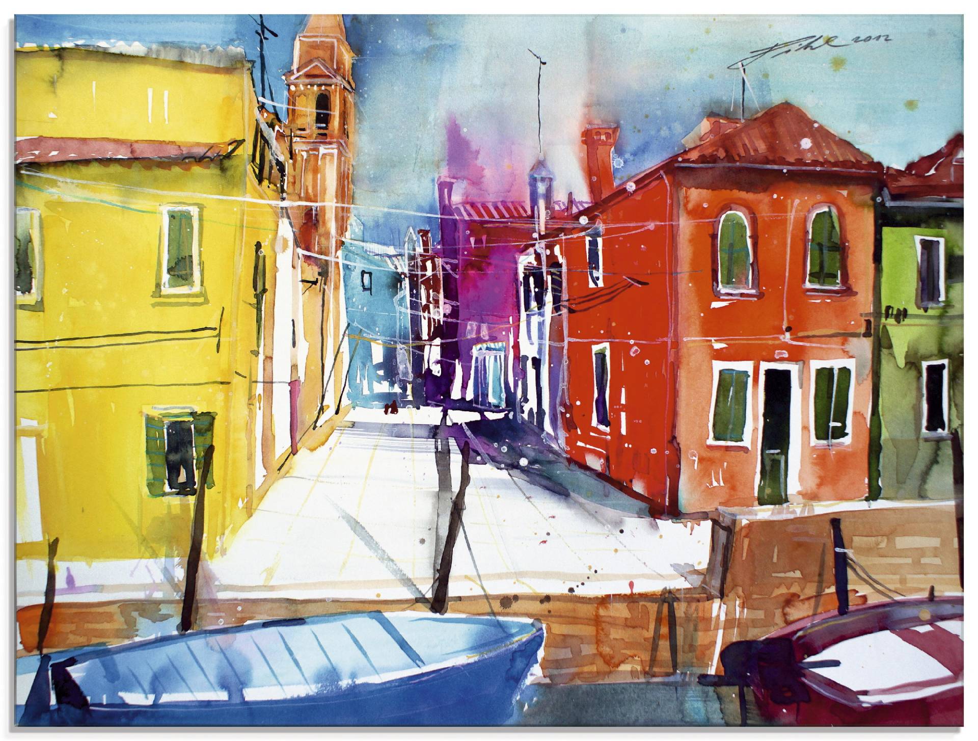 Artland Glasbild »Venedig, Burano, Fondamenta del Pizzo«, Italien, (1 St.) von Artland
