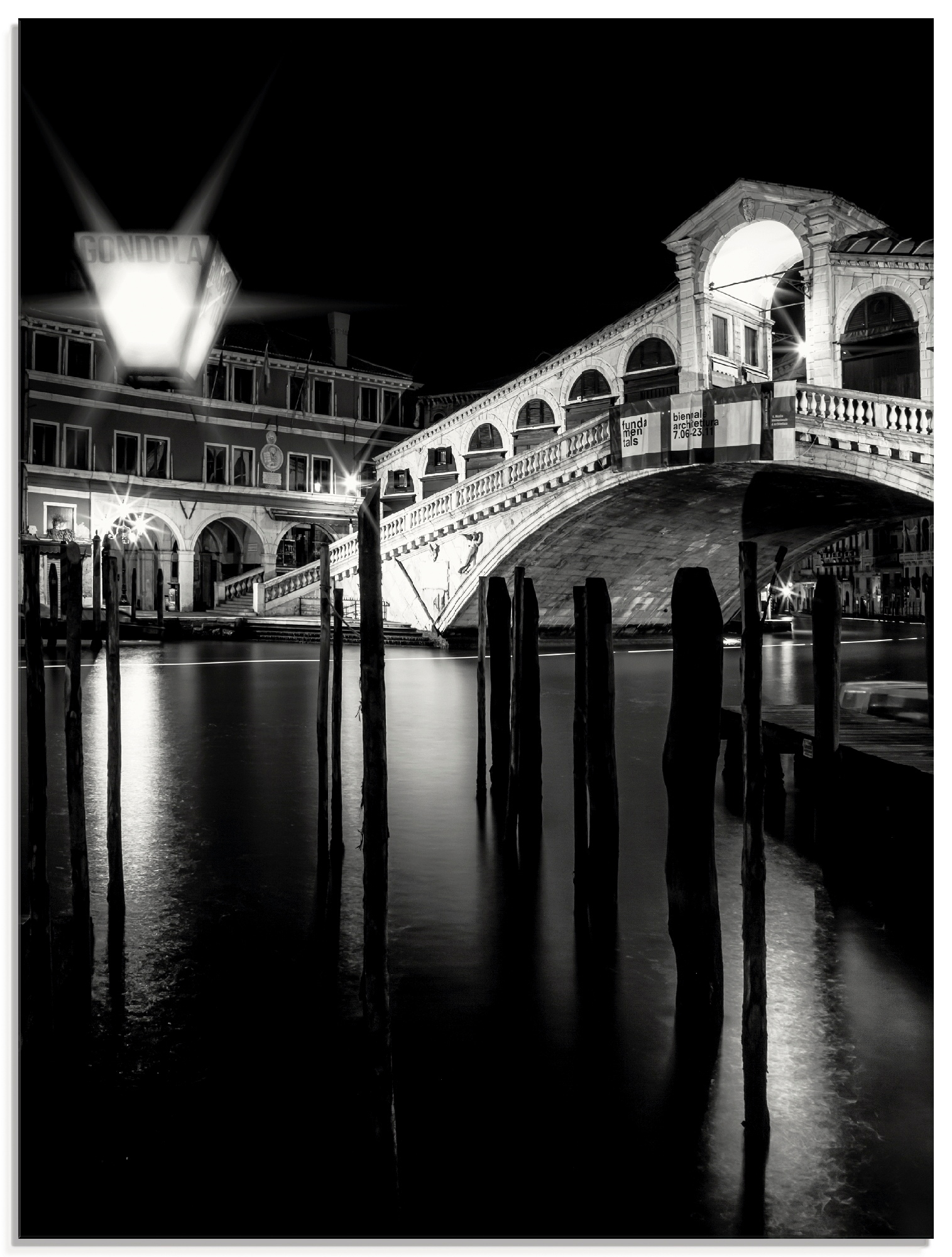Artland Glasbild »Venedig Canal Grande & Rialto Brücke I«, Brücken, (1 St.) von Artland