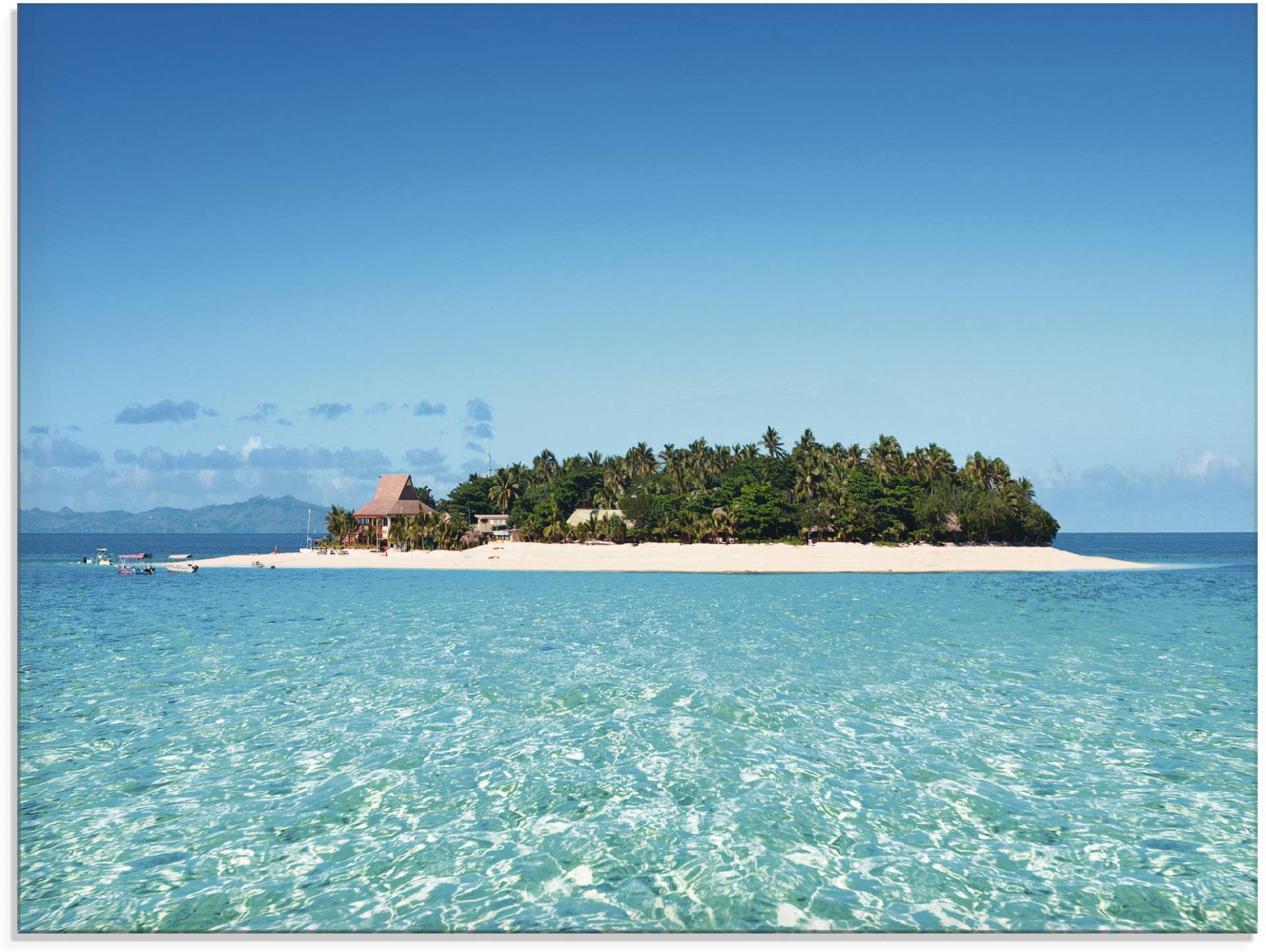 Artland Glasbild »Verblüffende Fiji Insel und klares Meer«, Gewässer, (1 St.) von Artland