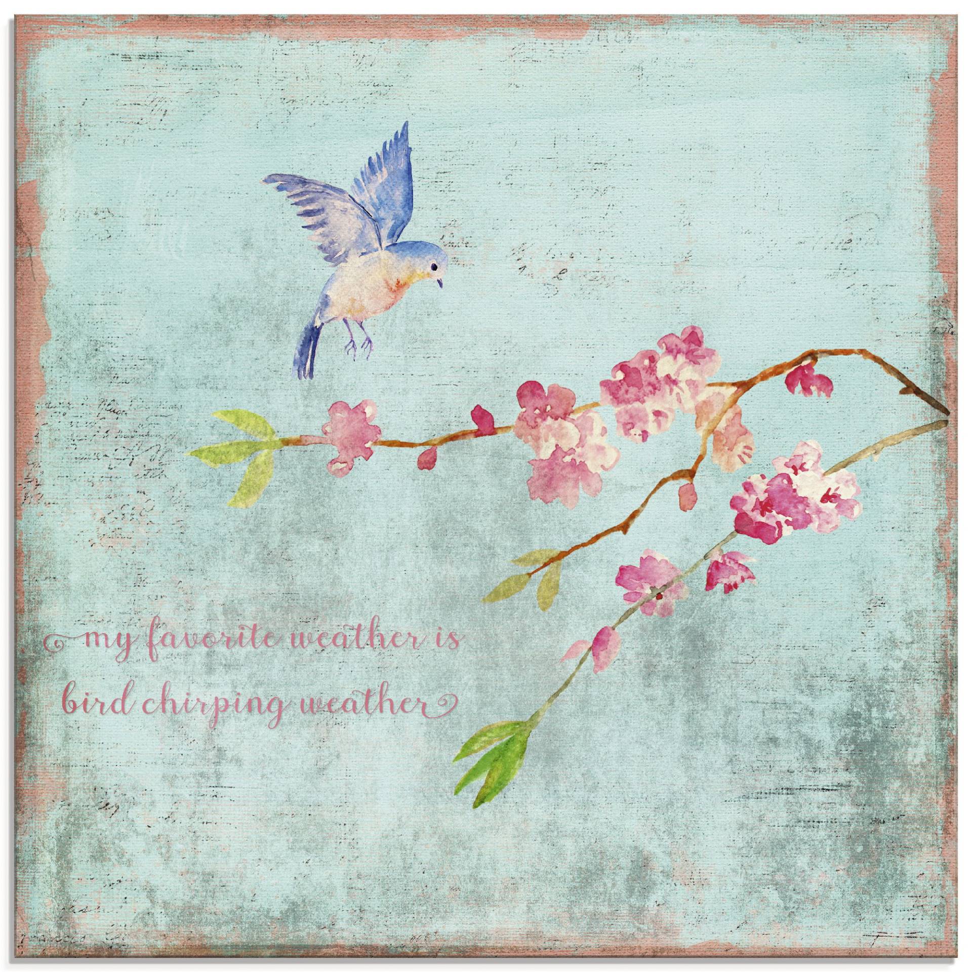 Artland Glasbild »Vogelgezwitscherwetter«, Sprüche & Texte, (1 St.), in verschiedenen Grössen von Artland