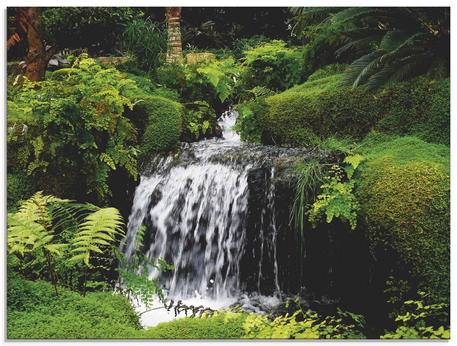 Artland Glasbild »Wasserfall im Grünen«, Gewässer, (1 St.) von Artland