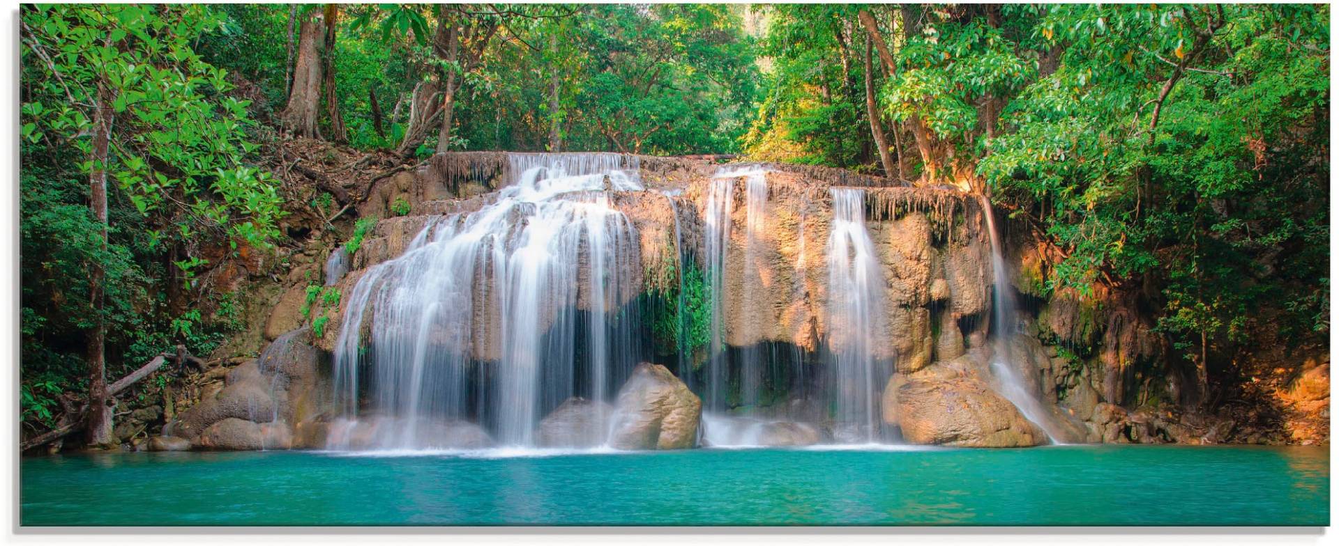 Artland Glasbild »Wasserfall im Wald National Park«, Gewässer, (1 St.) von Artland