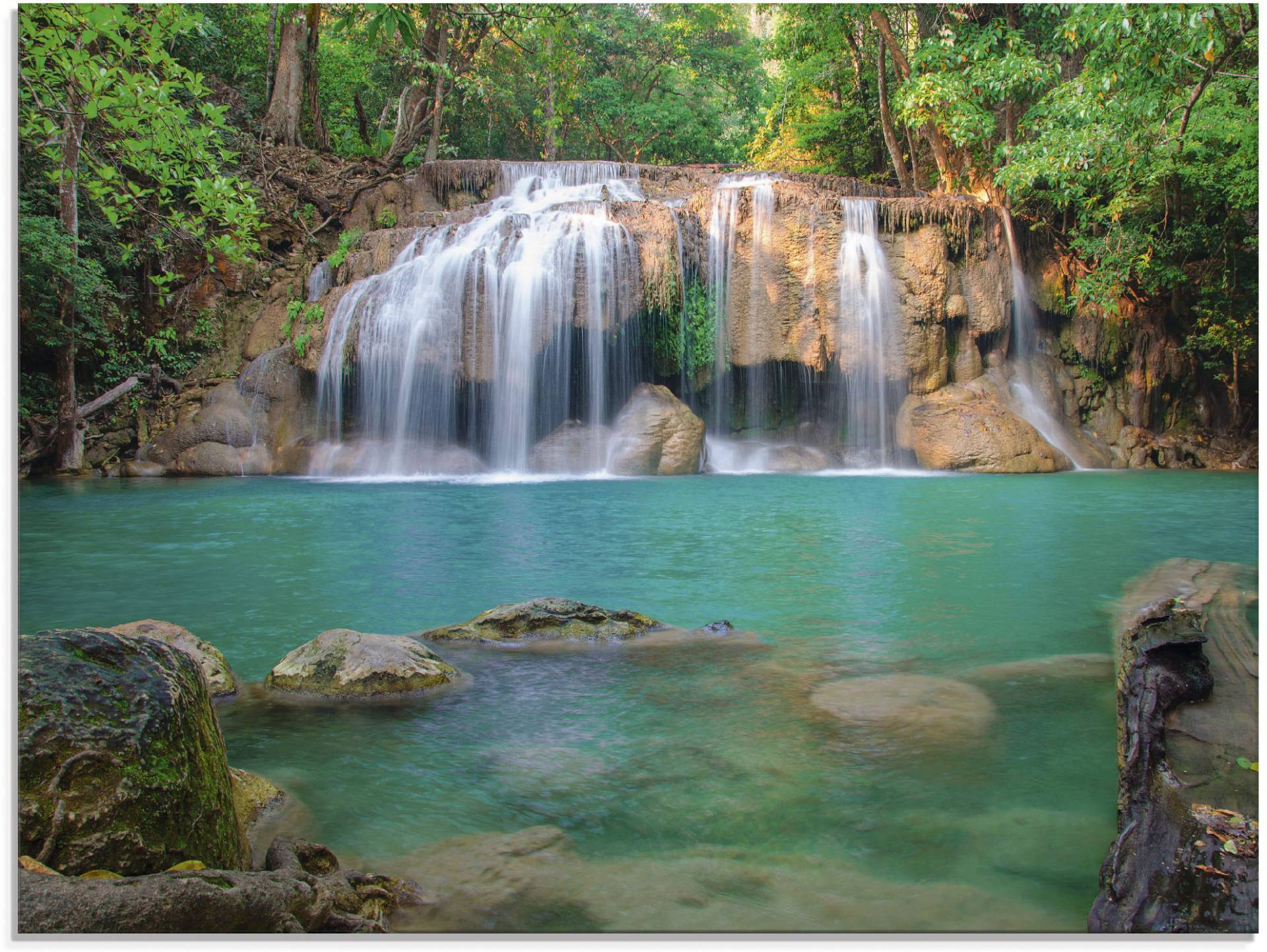 Artland Glasbild »Wasserfall im Wald National Park«, Gewässer, (1 St.) von Artland