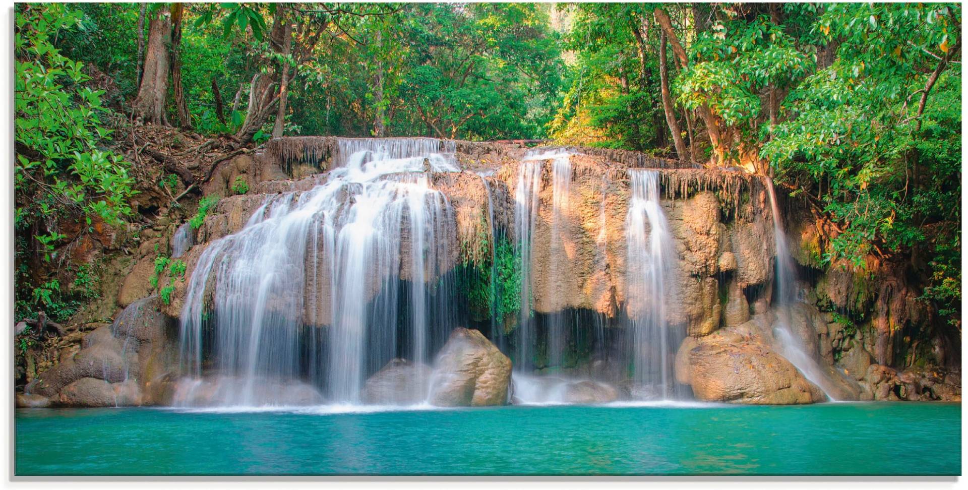 Artland Glasbild »Wasserfall im Wald National Park«, Gewässer, (1 St.) von Artland