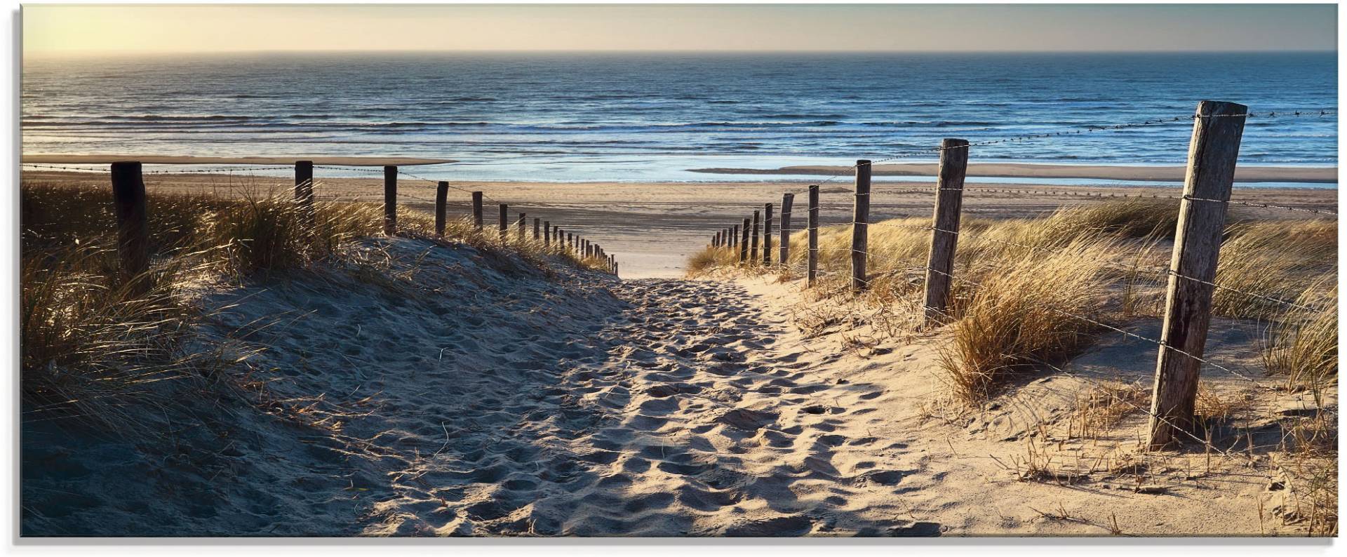 Artland Glasbild »Weg zum Nordseestrand Sonnenuntergang«, Strand, (1 St.) von Artland