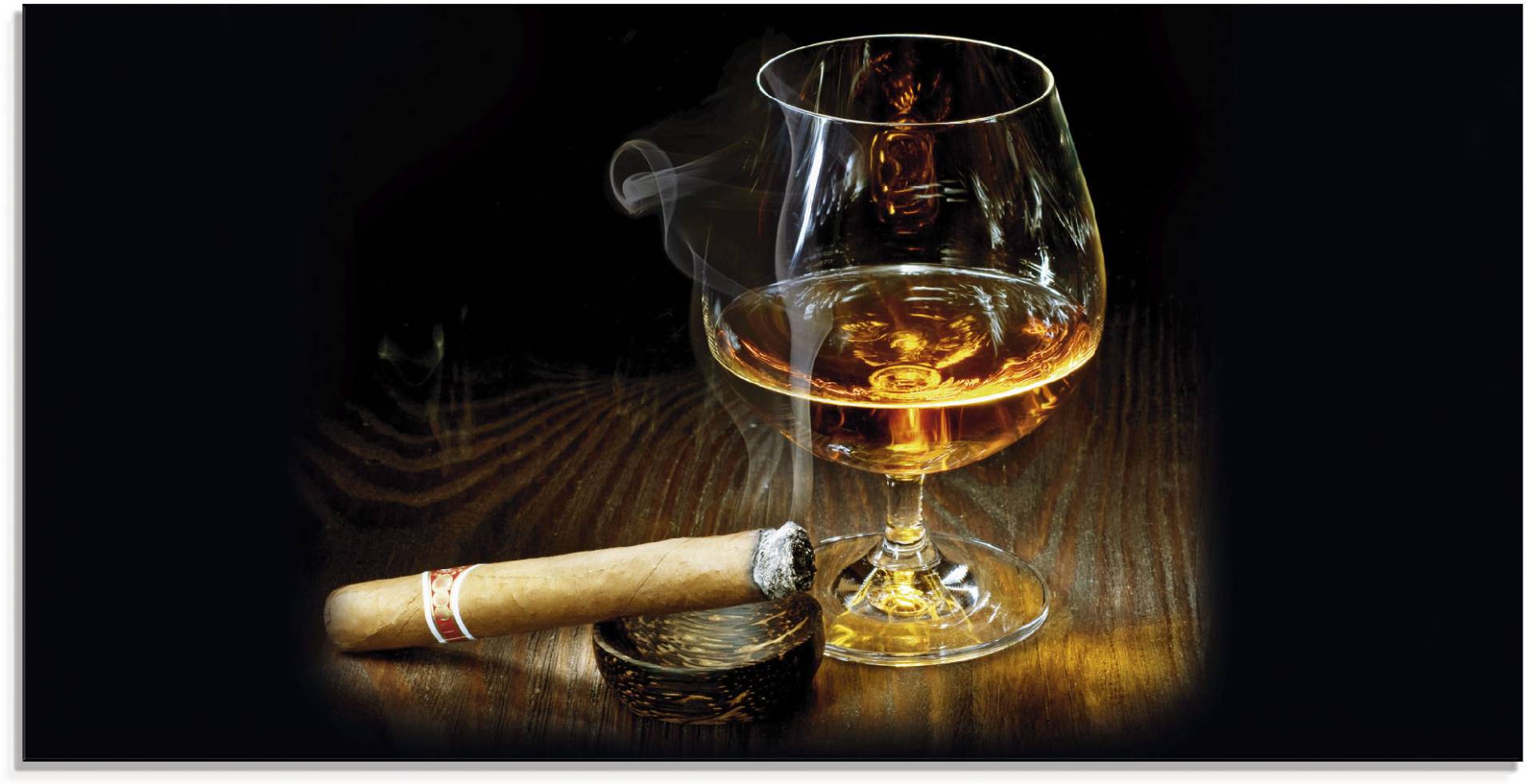 Artland Glasbild »Zigarre und Cognac«, Zigarren, (1 St.), in verschiedenen Grössen von Artland