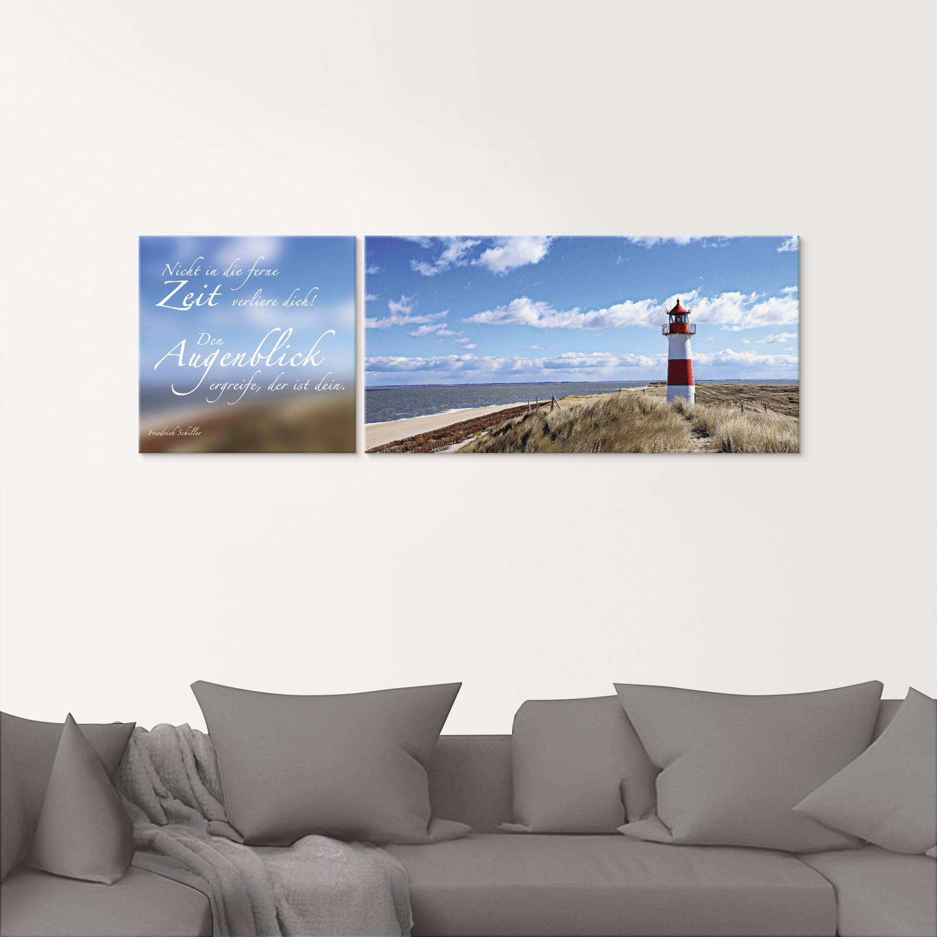 Artland Glasbild »Zitatenbild, Leuchtturm Sylt«, Sprüche & Texte, (2 St.) von Artland