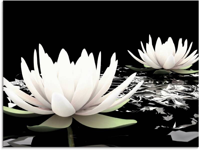 Artland Glasbild »Zwei Lotusblumen auf dem Wasser«, Blumen, (1 St.) von Artland