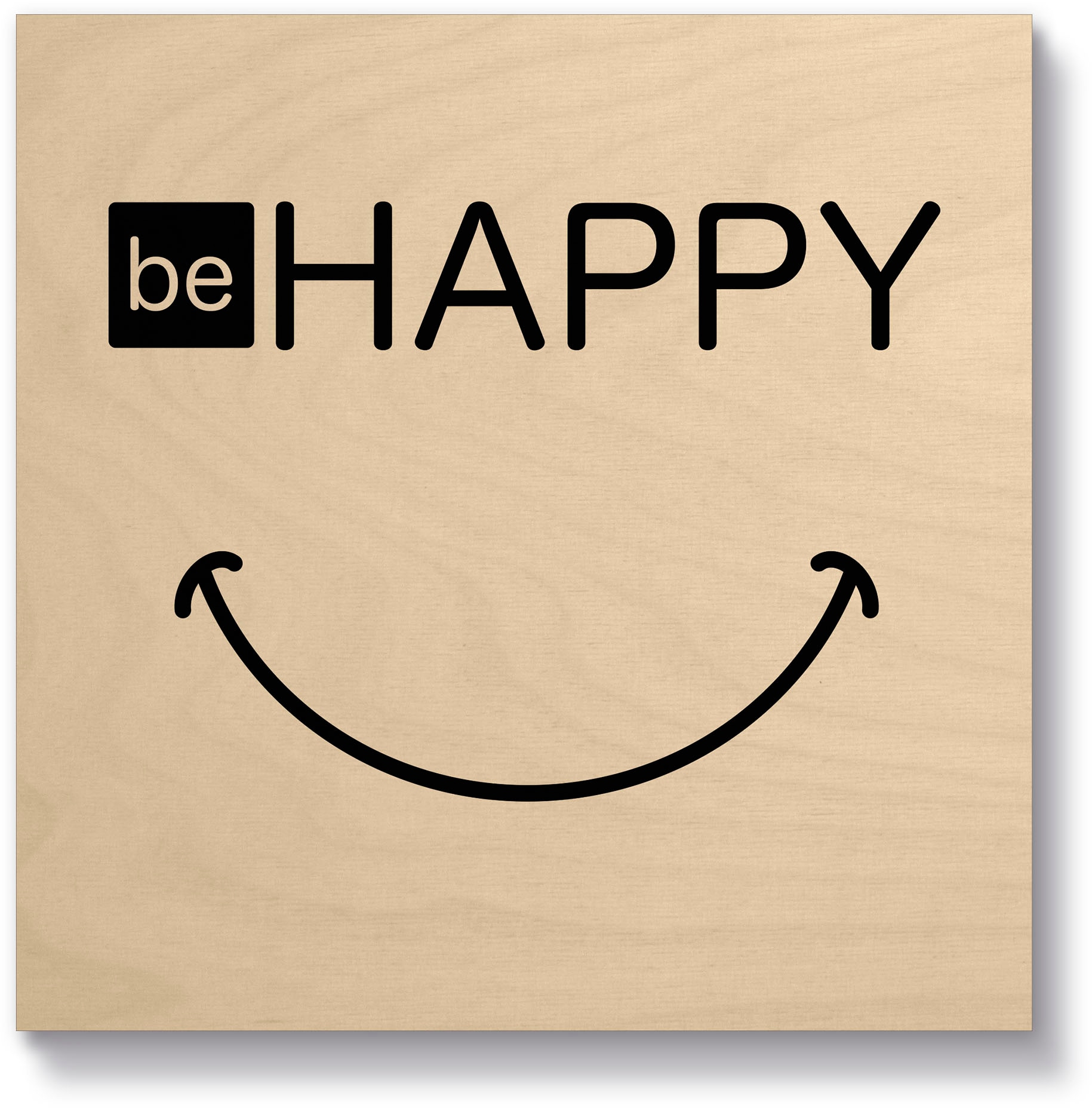 Artland Holzbild »Be happy - Sei glücklich«, Sprüche & Texte, (1 St.) von Artland