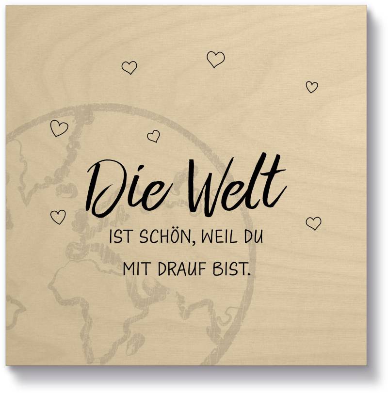 Artland Holzbild »Die Welt«, Sprüche & Texte, (1 St.) von Artland