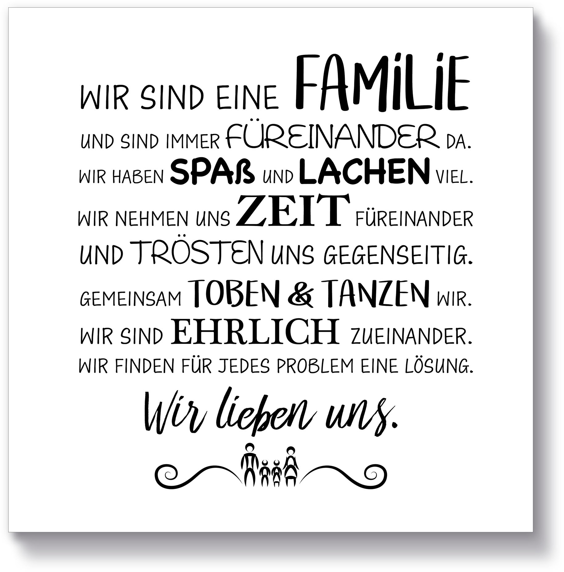 Artland Holzbild »Familie I«, Sprüche & Texte, (1 St.) von Artland