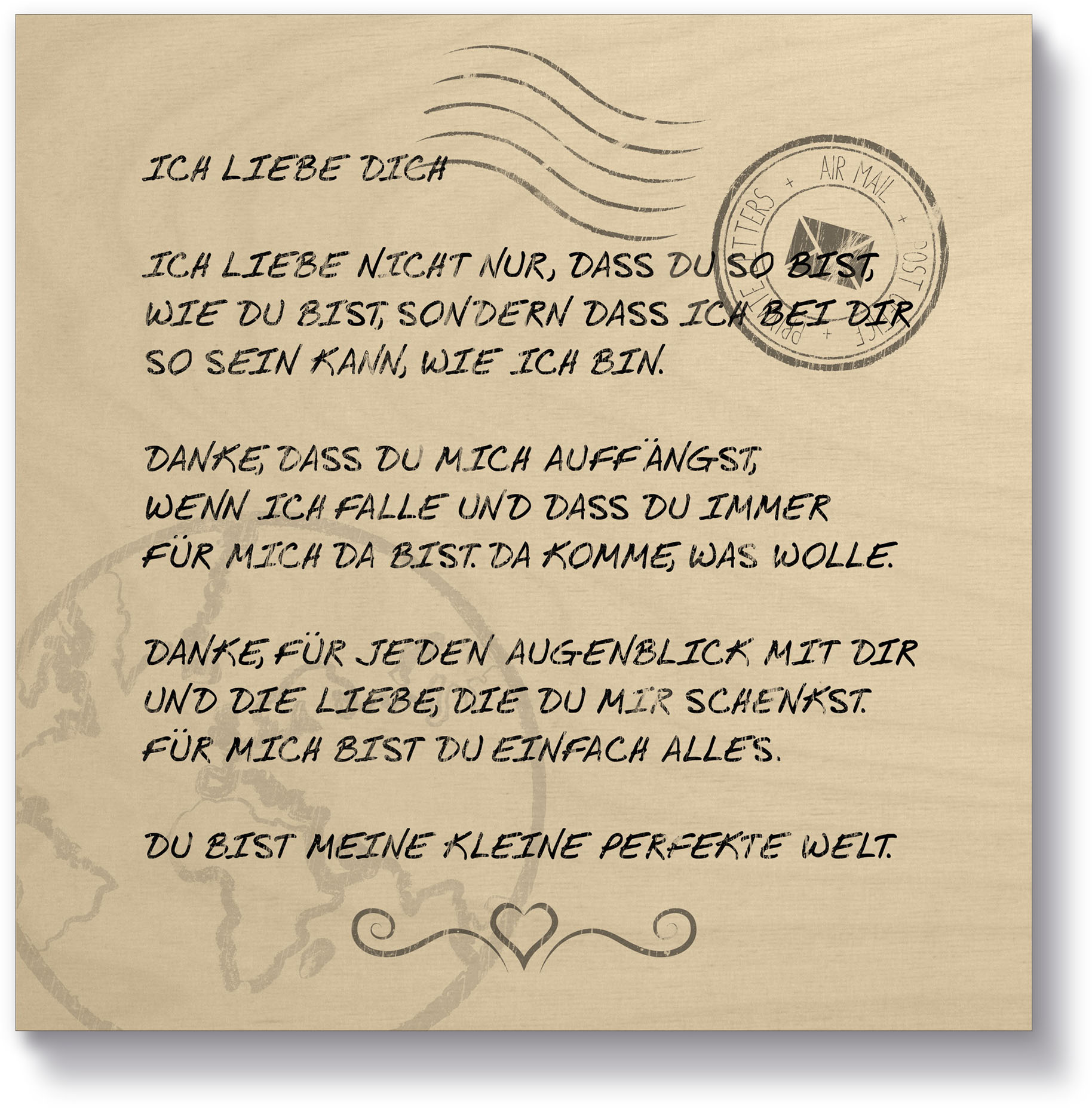 Artland Holzbild »Ich liebe Dich«, Sprüche & Texte, (1 St.) von Artland