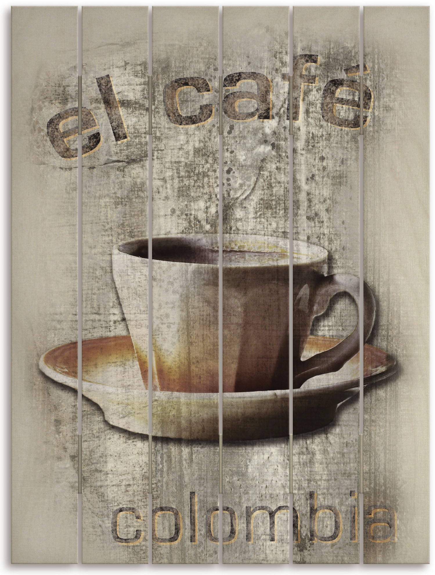 Artland Holzbild »Kolumbien - Das Café«, Kaffee Bilder, (1 St.) von Artland